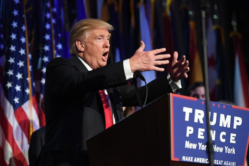 Donald Trump on election night, 2016. (Photo by Jabin Botsford/The Washington Post via Getty Images)