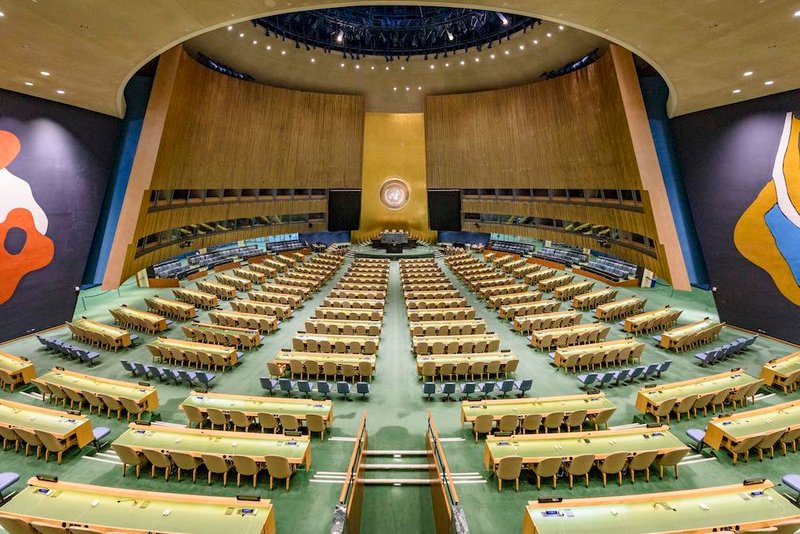 The General Assembly Hall at UN Headquarters in New York