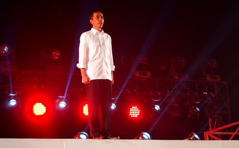 Joko Widodo at his 2014 inauguration