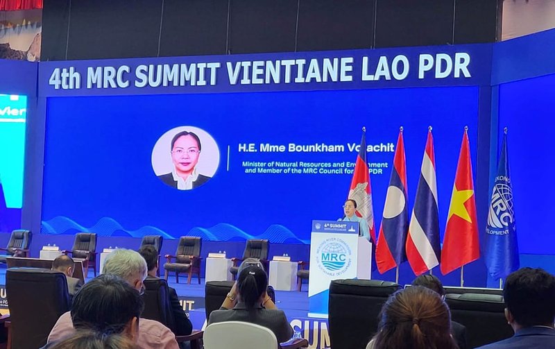 Bounkham Vorachit, Lao Minister of Natural Resources and Environment during the opening of the 4th MRC Summit (Andrea Haefner)