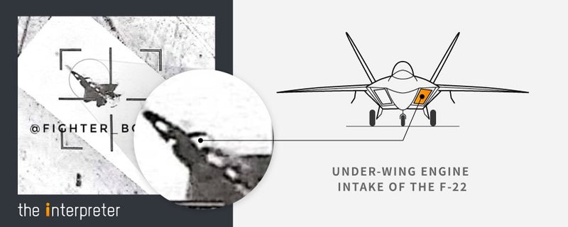 This image on the Instragram account of @fighter_bomber_ appears to show the under-wing engine intake of the F-22.