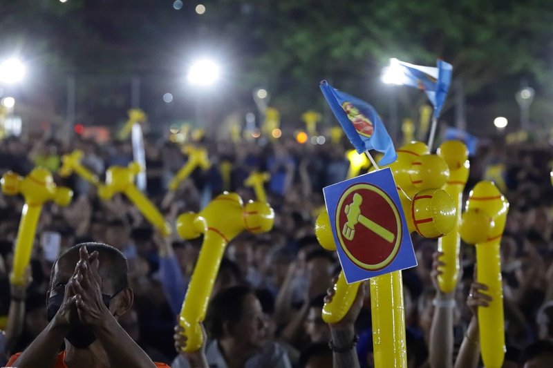 Workers' Party (WP) supporters attend a night rally ahead of the general election in Singapore, on April 28, 2025. (Photo by Suhaimi Abdullah/NurPhoto via Getty Images)