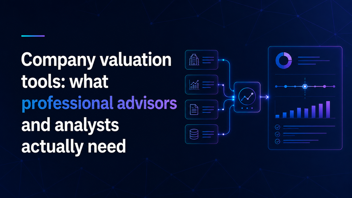 Company valuation tools: what professional advisors and analysts actually need