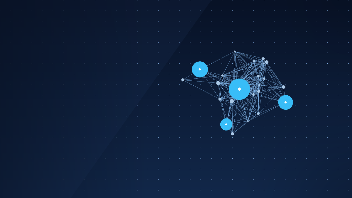 Abstraktes Netzwerkdiagramm verbundener Datenknoten als Symbol für Agentic AI bei der Analyse von M&A-Deal-Daten