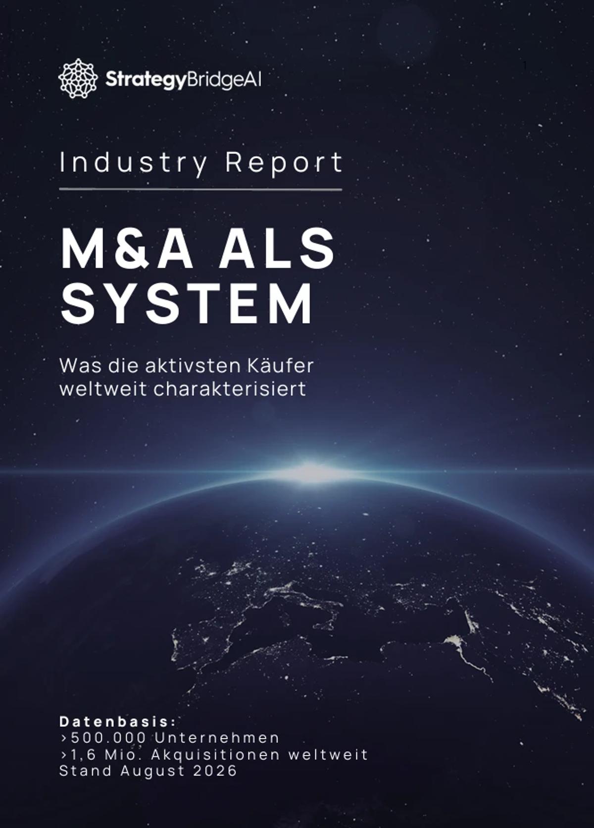 Titelbild von M&A als System, dem StrategyBridgeAI Industry Report