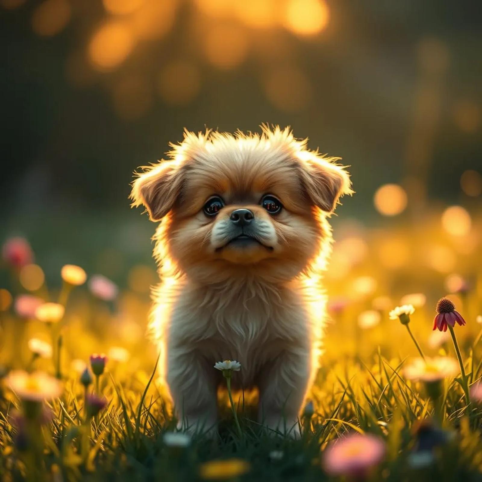 cute small dog standing in nature