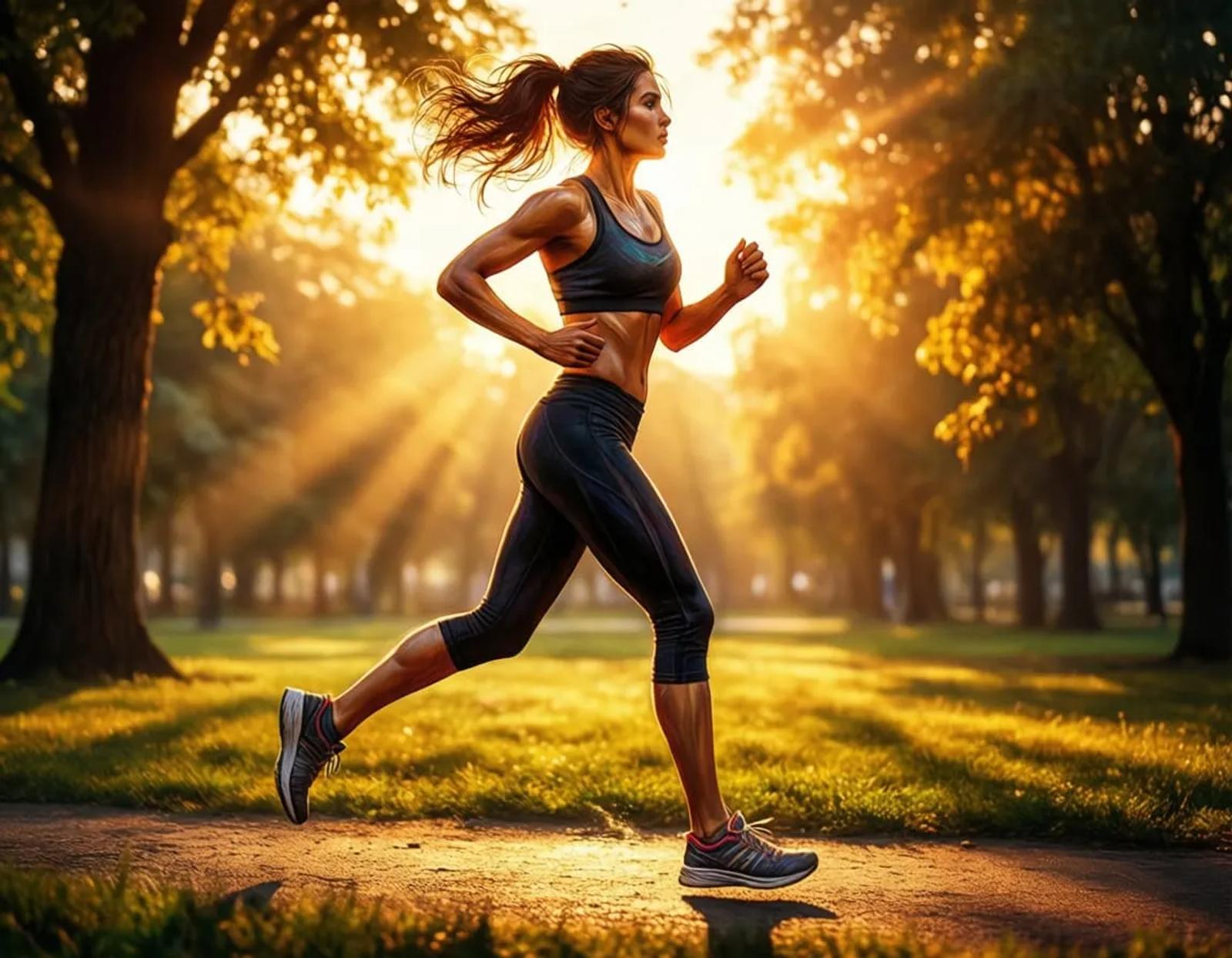 Woman confidently running a 5k 