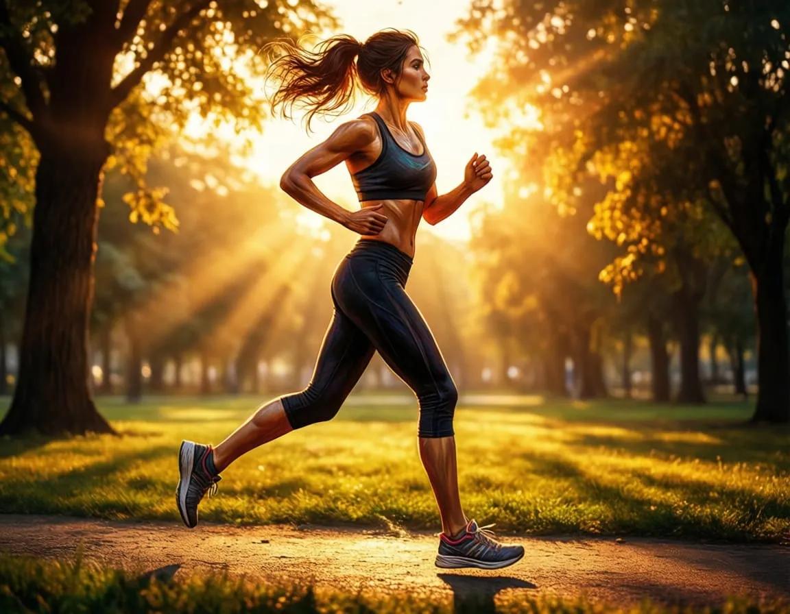 Woman confidently running a 5k