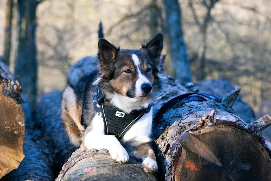 Tired Border Collie resting after indoor enrichment game