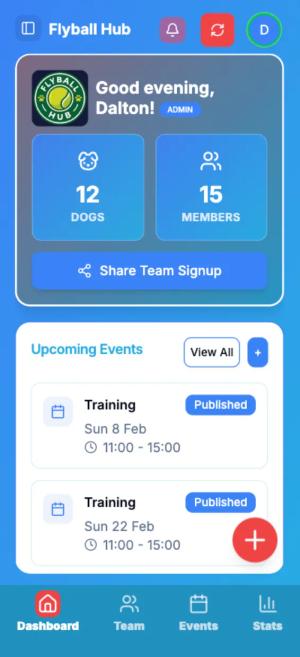 Flyball Hub App Screenshot