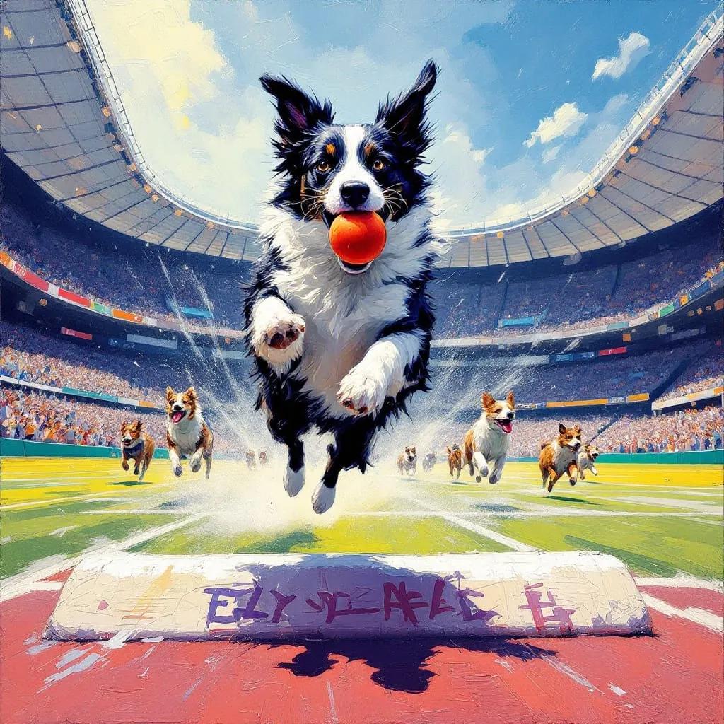 Border collie doing the sport of flyball