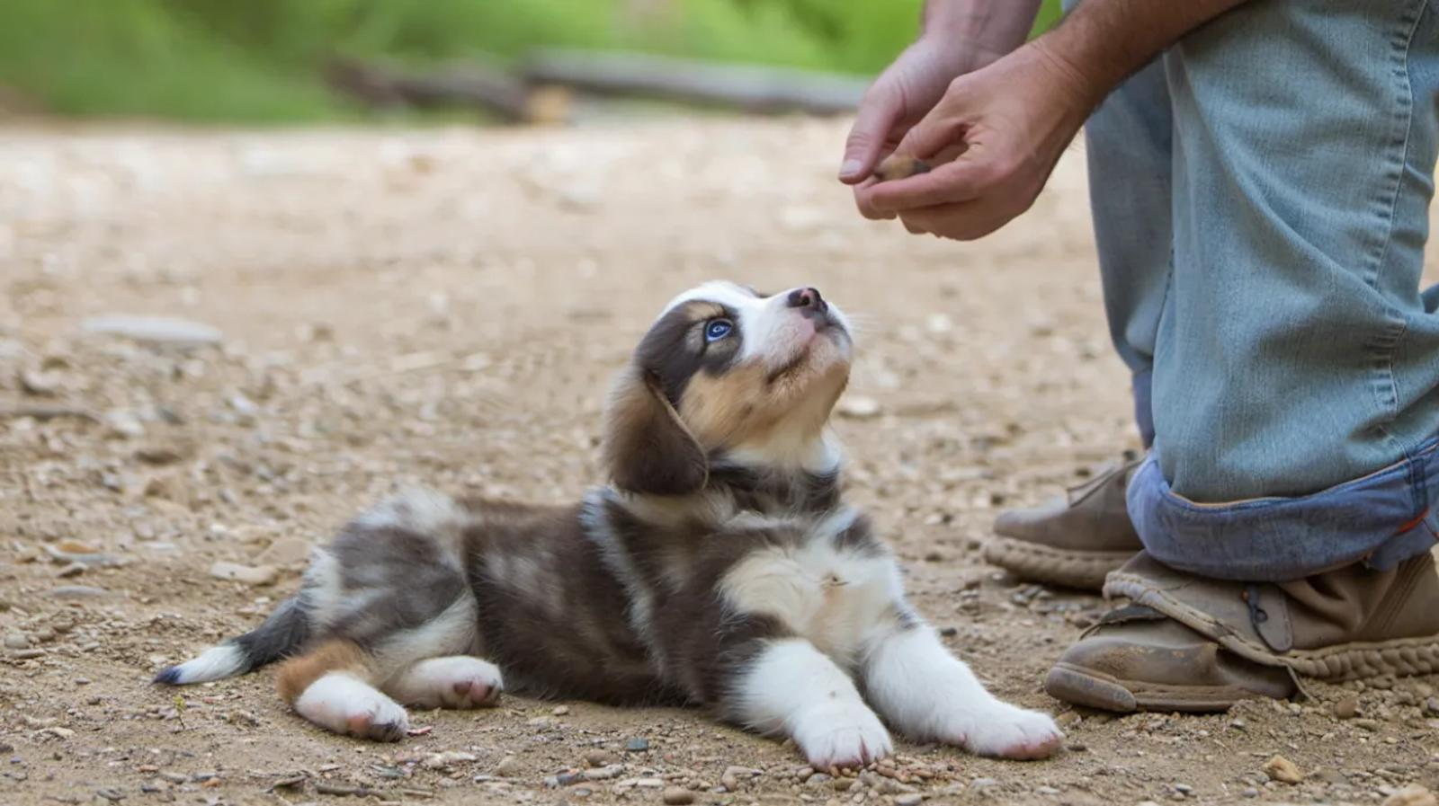 Puppy Flyball Training Interaction