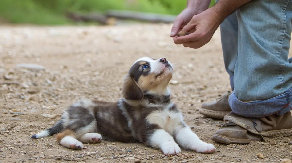 Puppy Flyball Training Interaction
