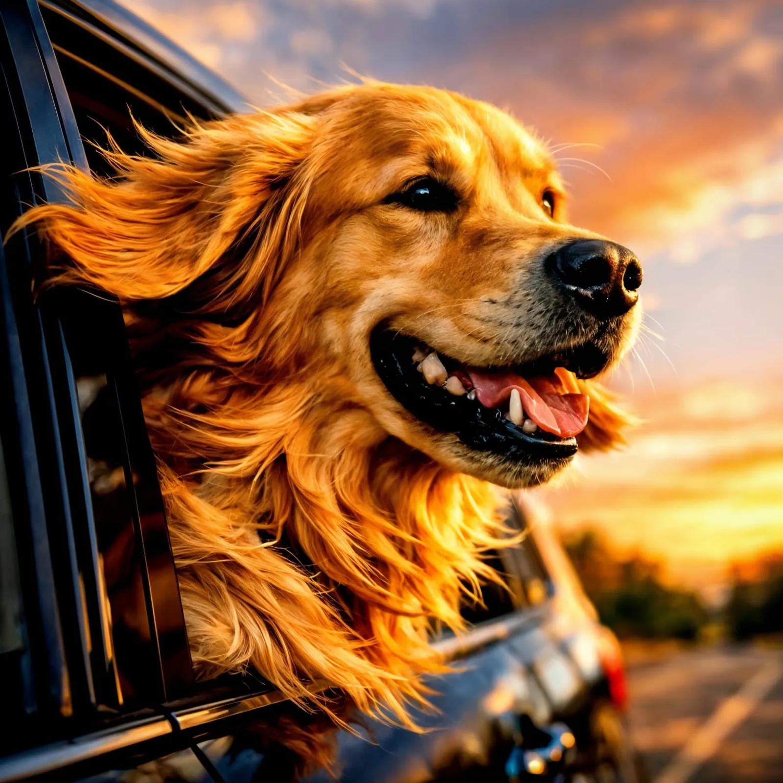 beautiful-golden-retriever-having-fun-sticking-his-head-out-the-car-window-his-fur-and-foppy-ears-bl