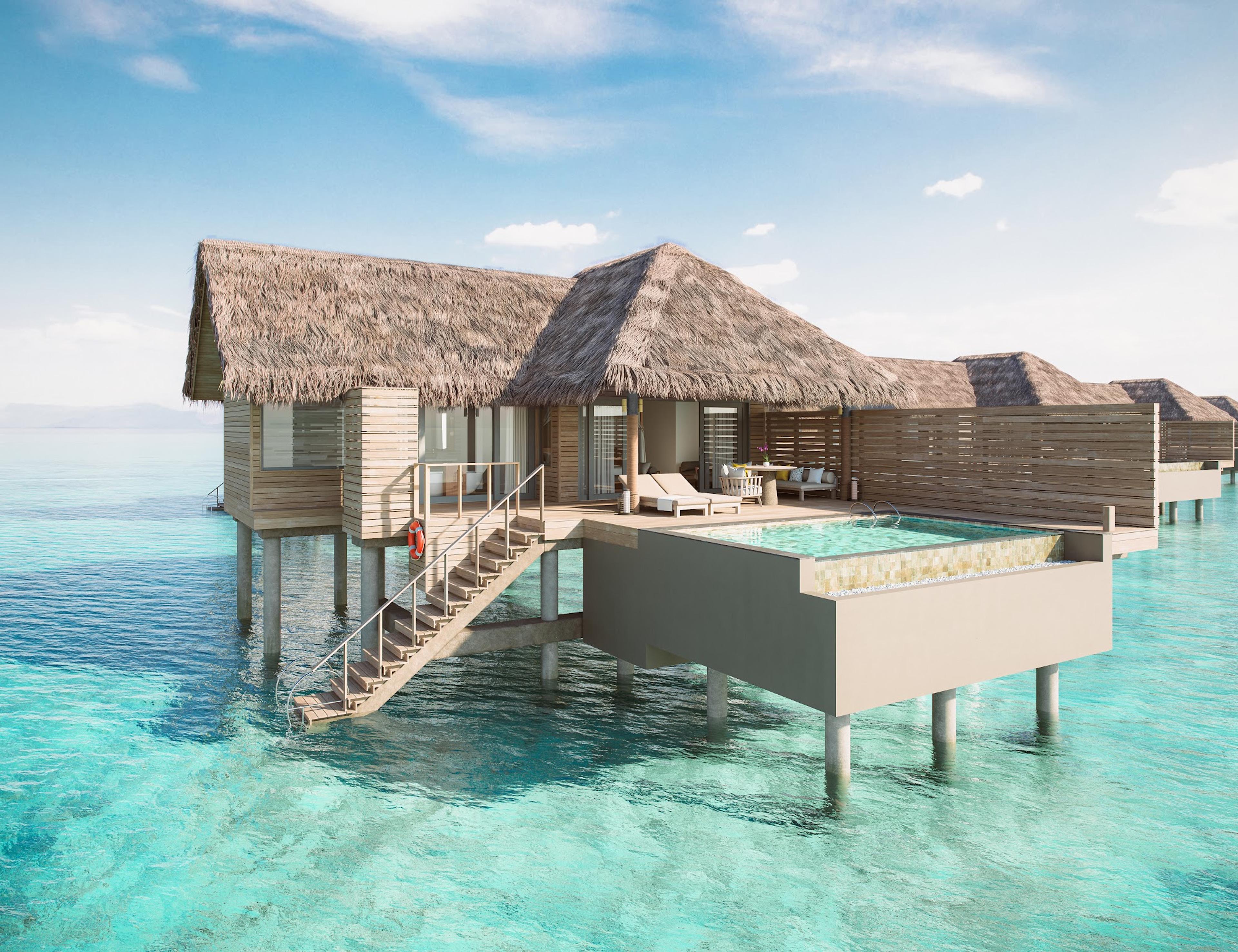 Overwater villa with pool