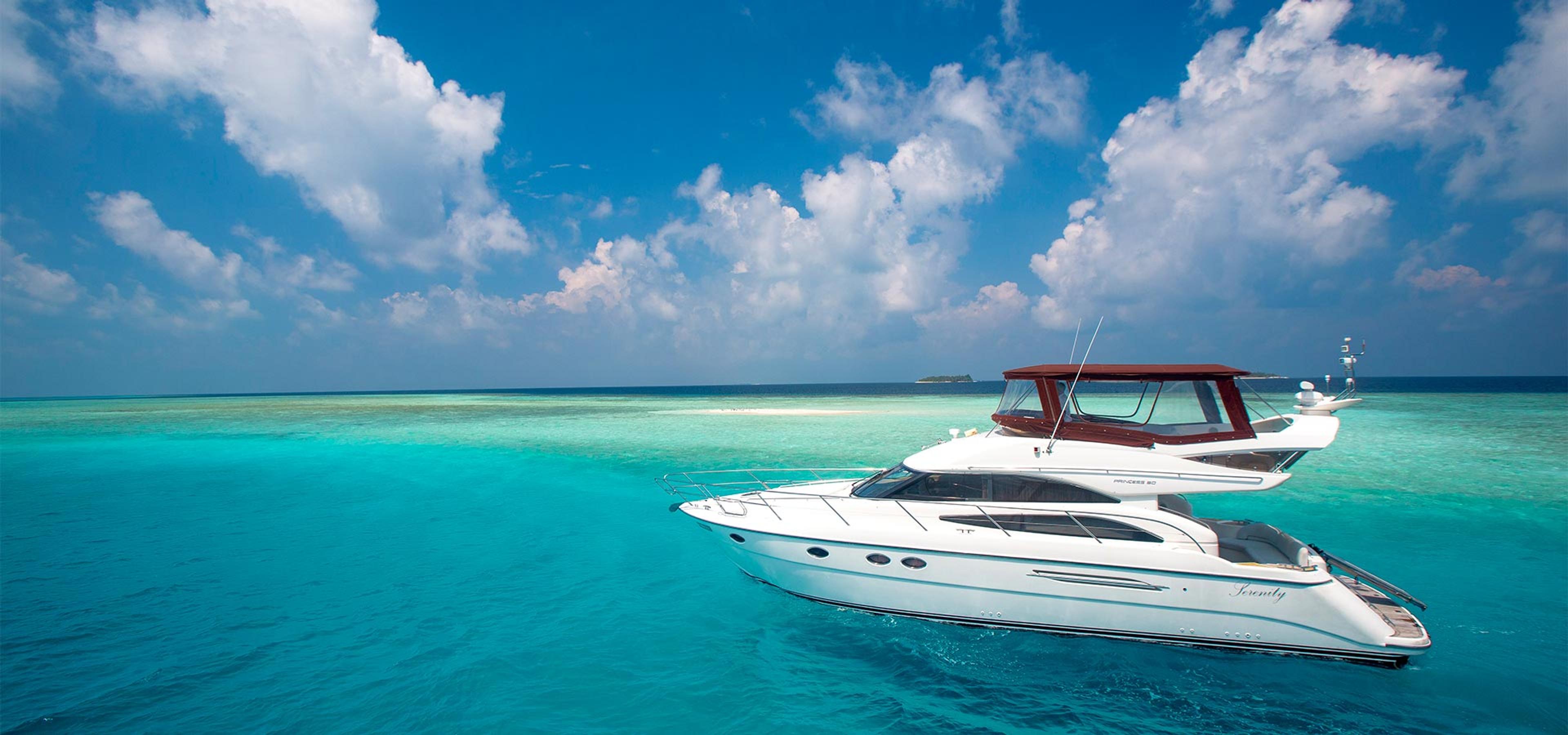 Private yacht cruising Maldivian waters