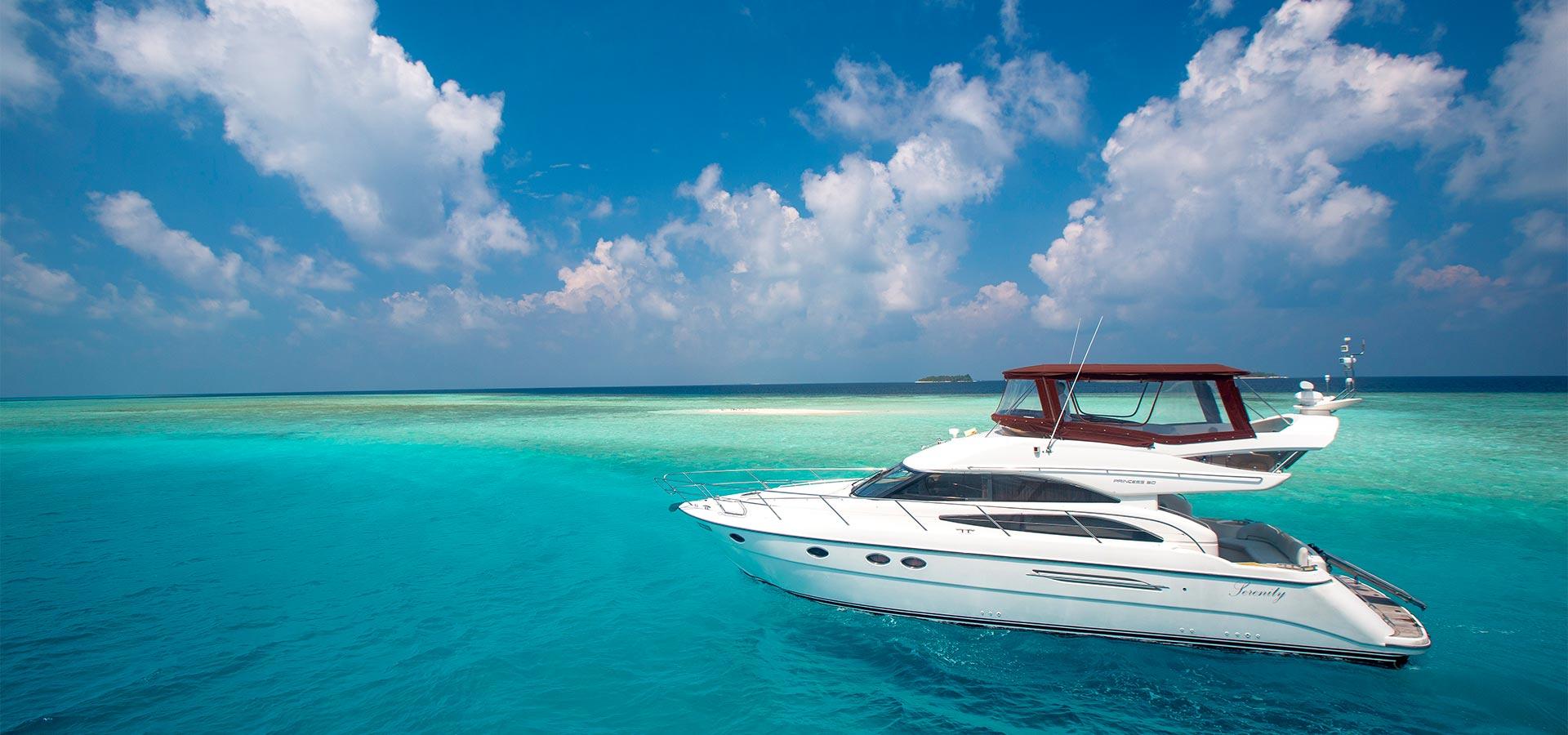 Private yacht cruising Maldivian waters