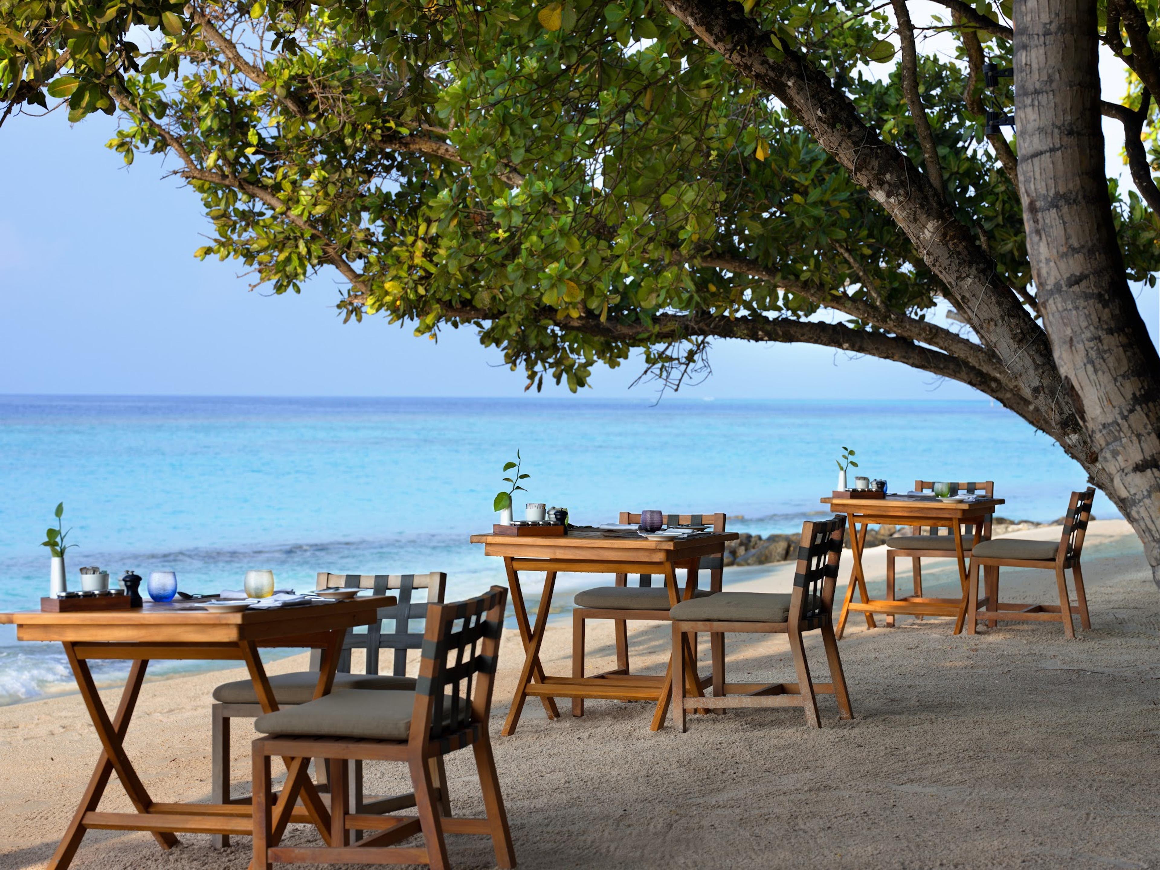 Beachfront dining at Amaany