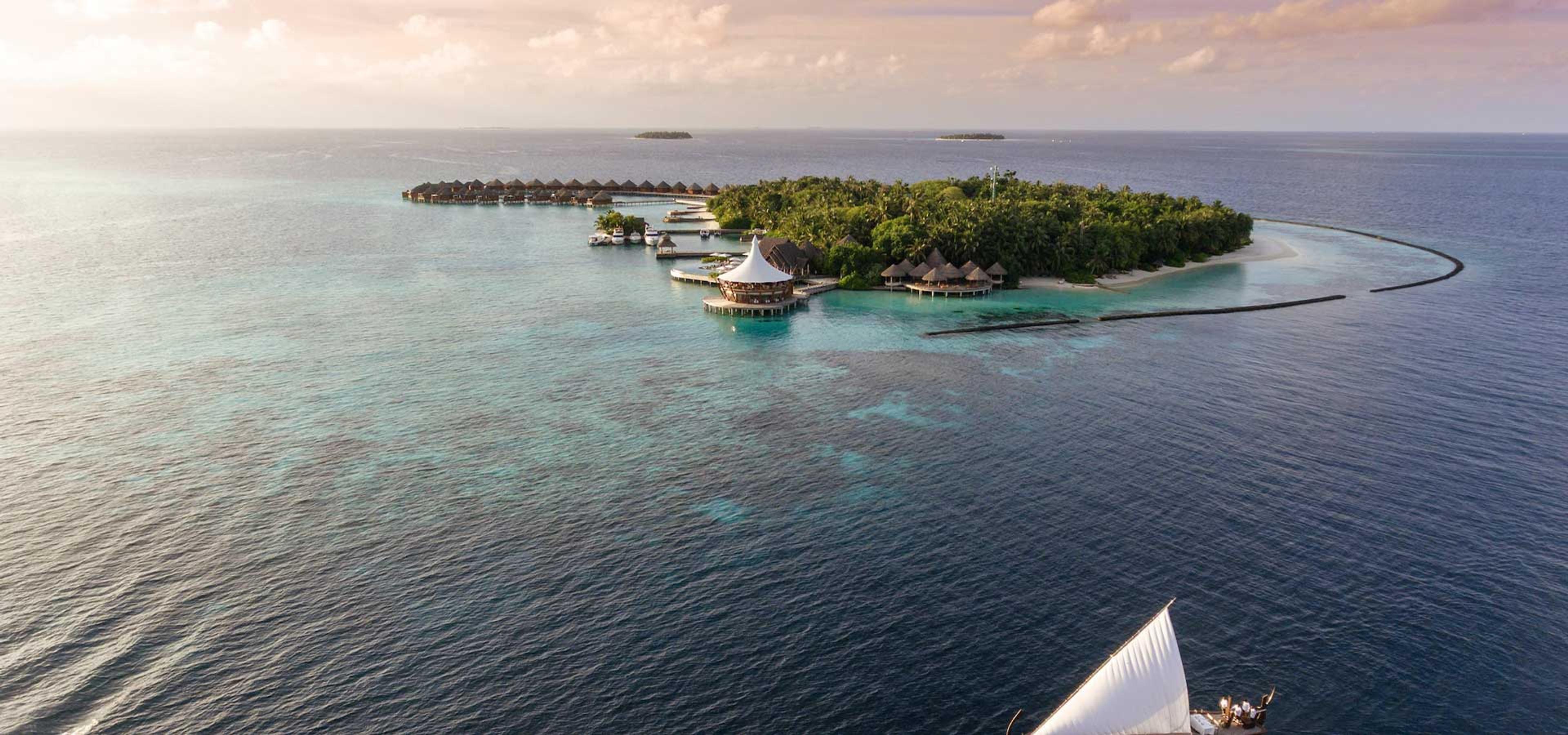 Aerial view of Baros Maldives
