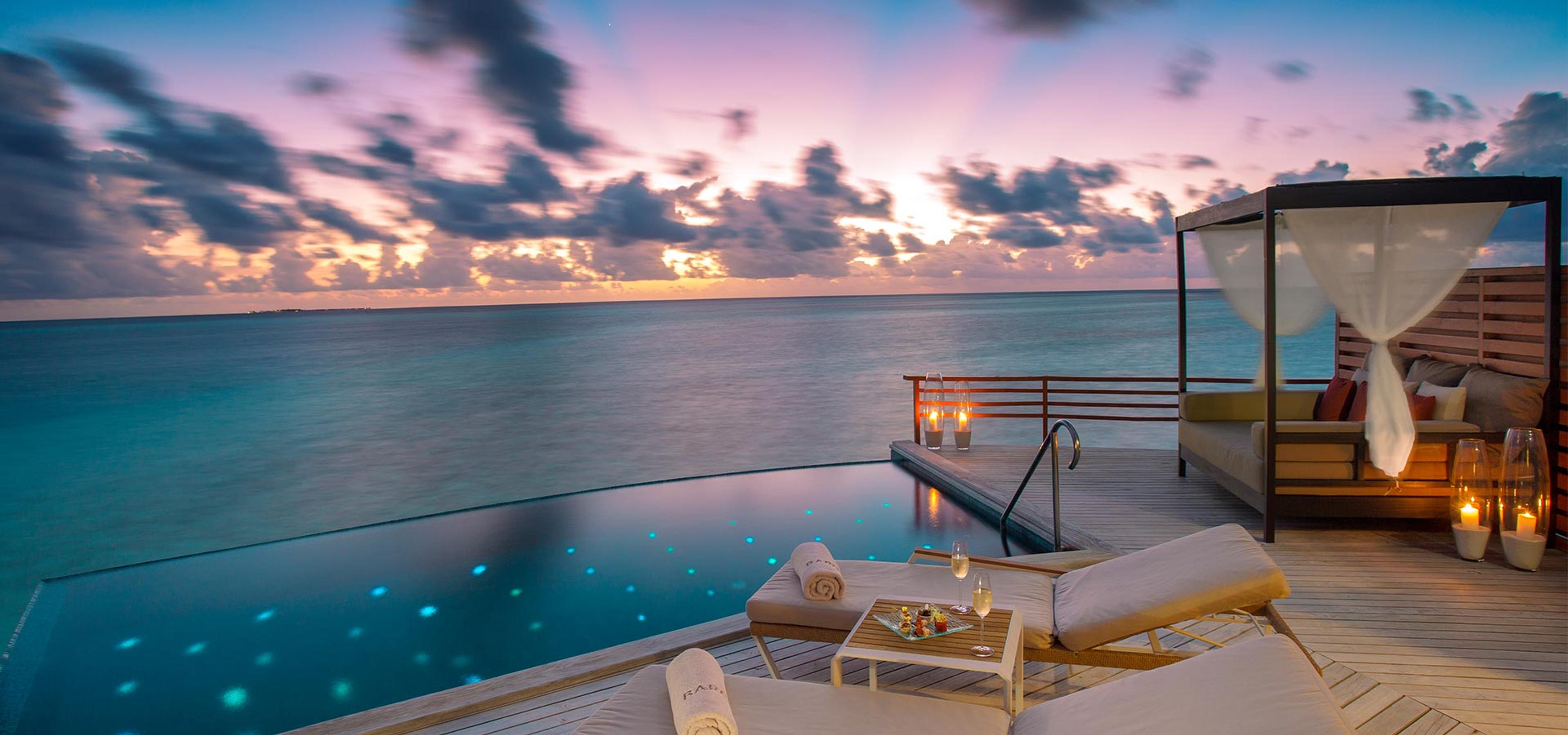 Water Pool Villa at dusk
