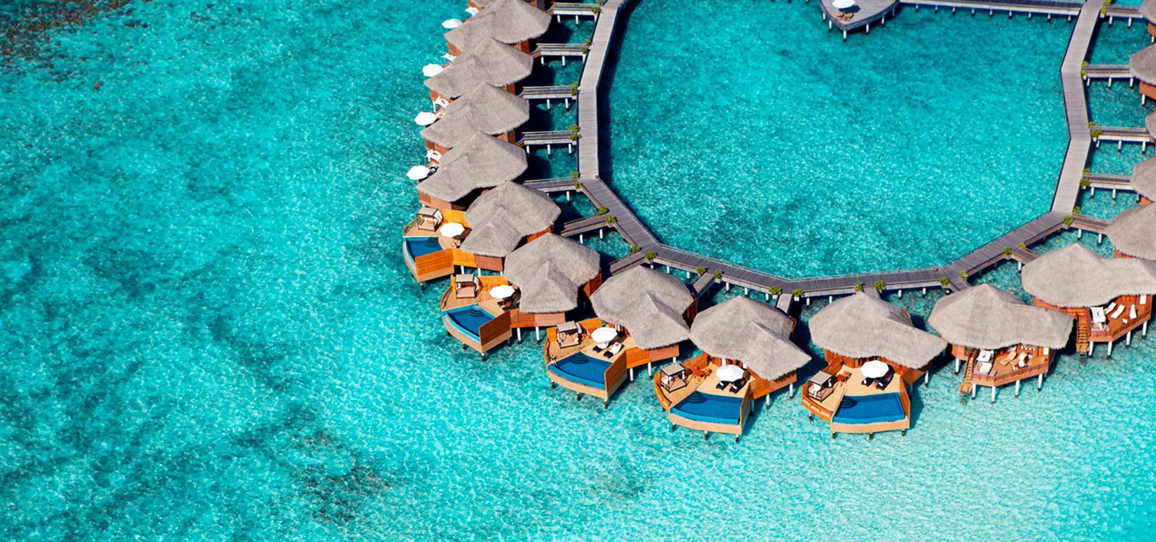 Water villas from the air