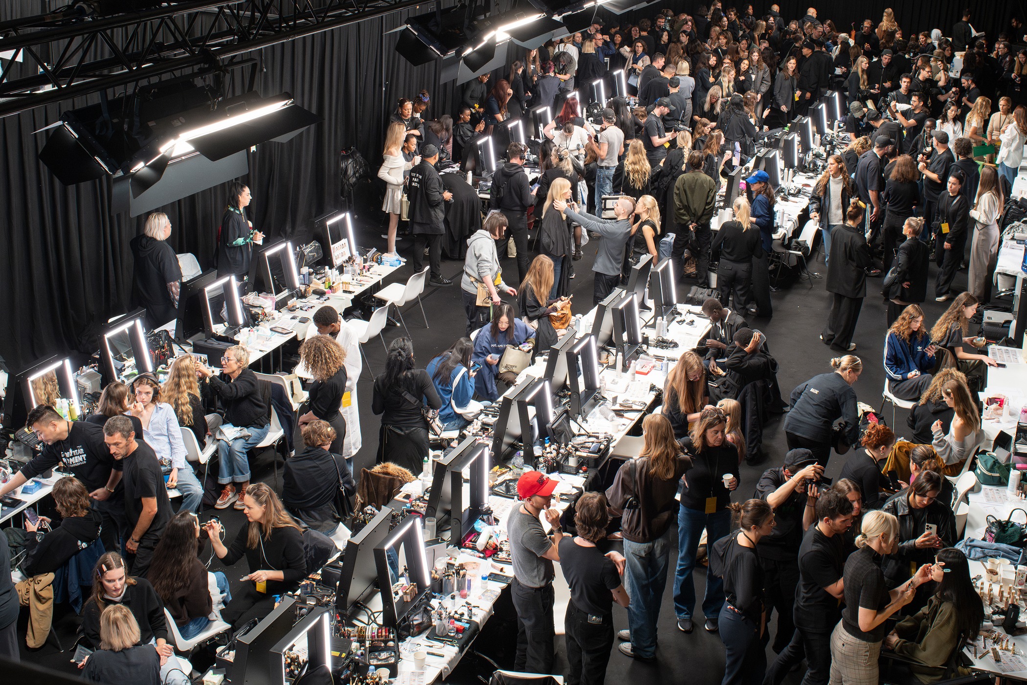 Backstage at Chloé Summer 2025 show by Creative Director Chemena Kamali shot by Nigel Shafran