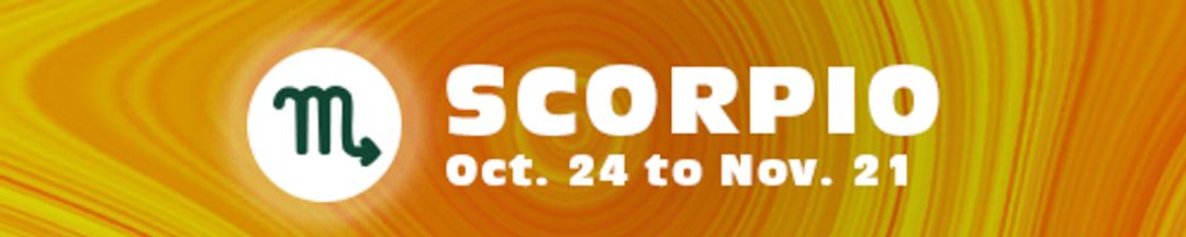 A graphic of a Scorpio sign