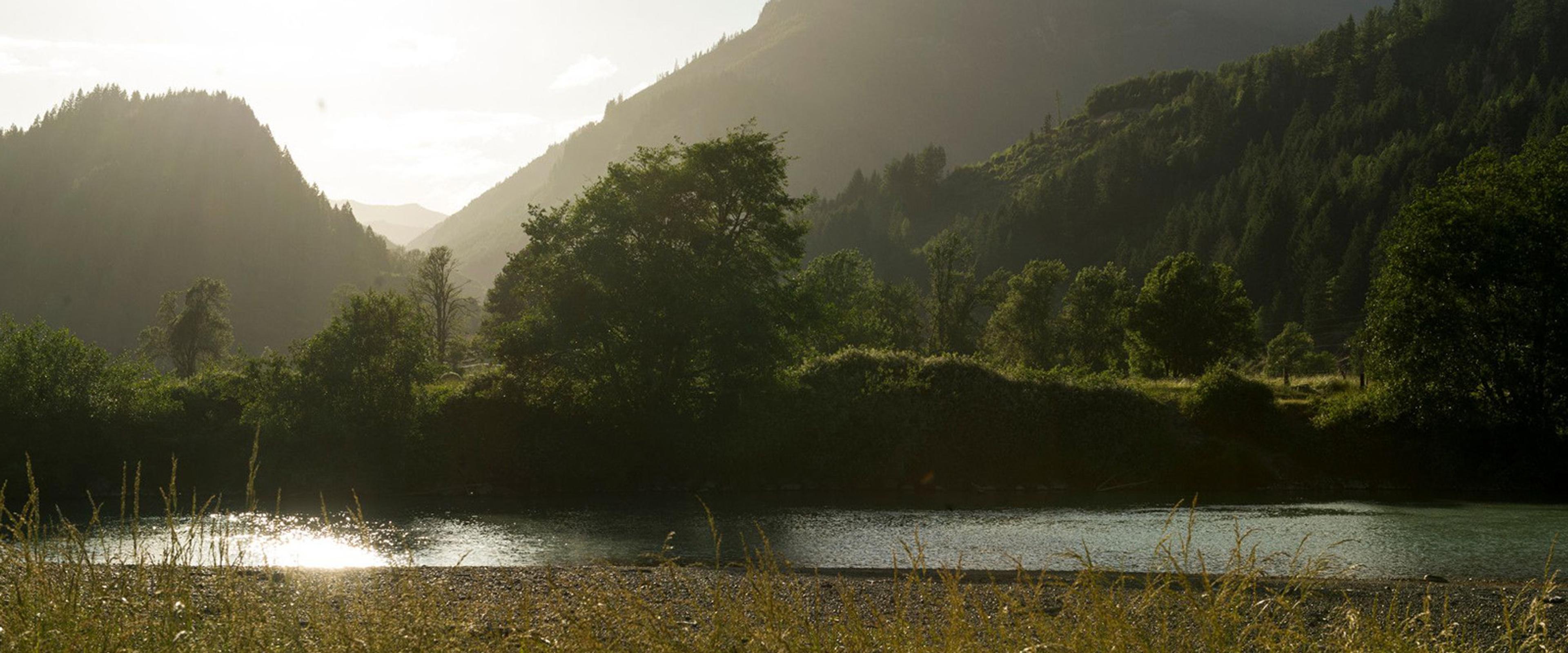 A river runs through the McMahan farm in Washington.