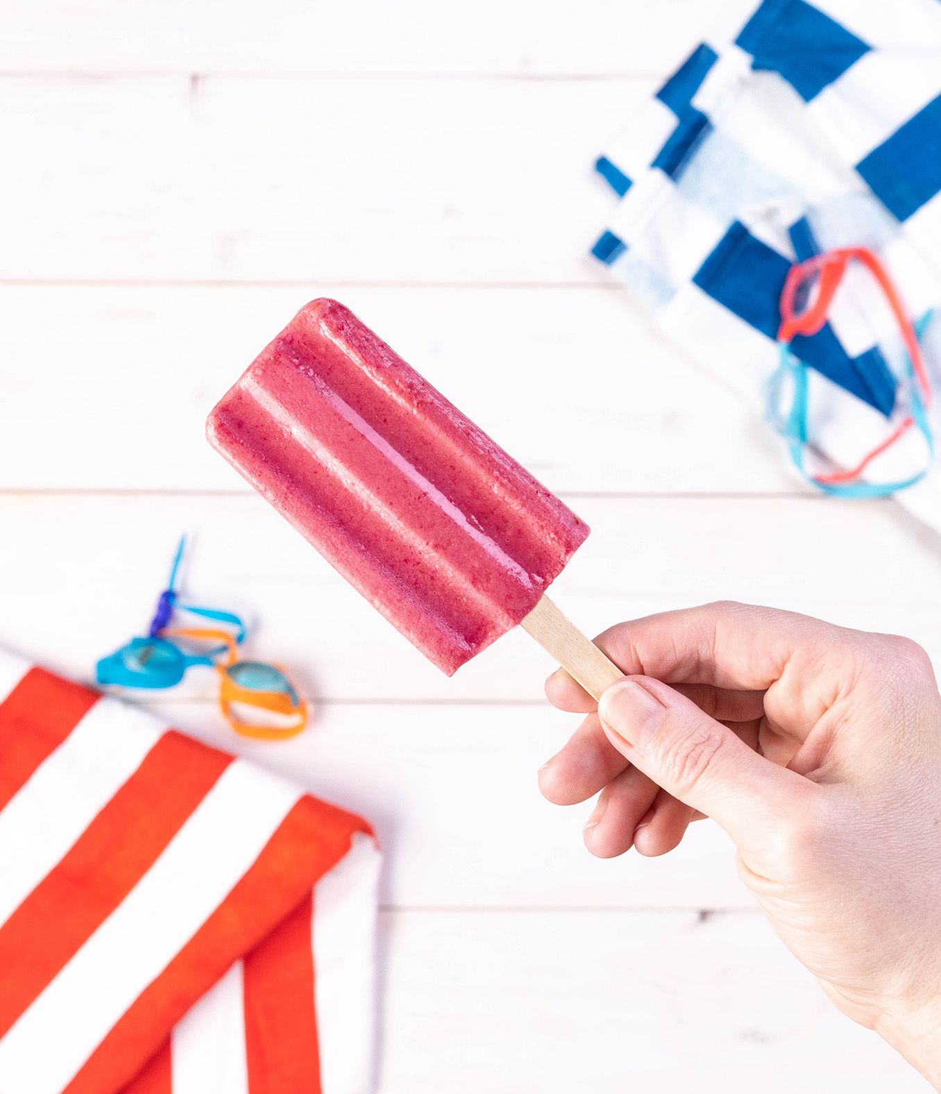Creamy Raspberry Popsicle with Organic Valley