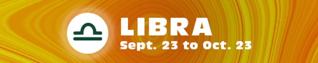 A graphic of a Libra sign
