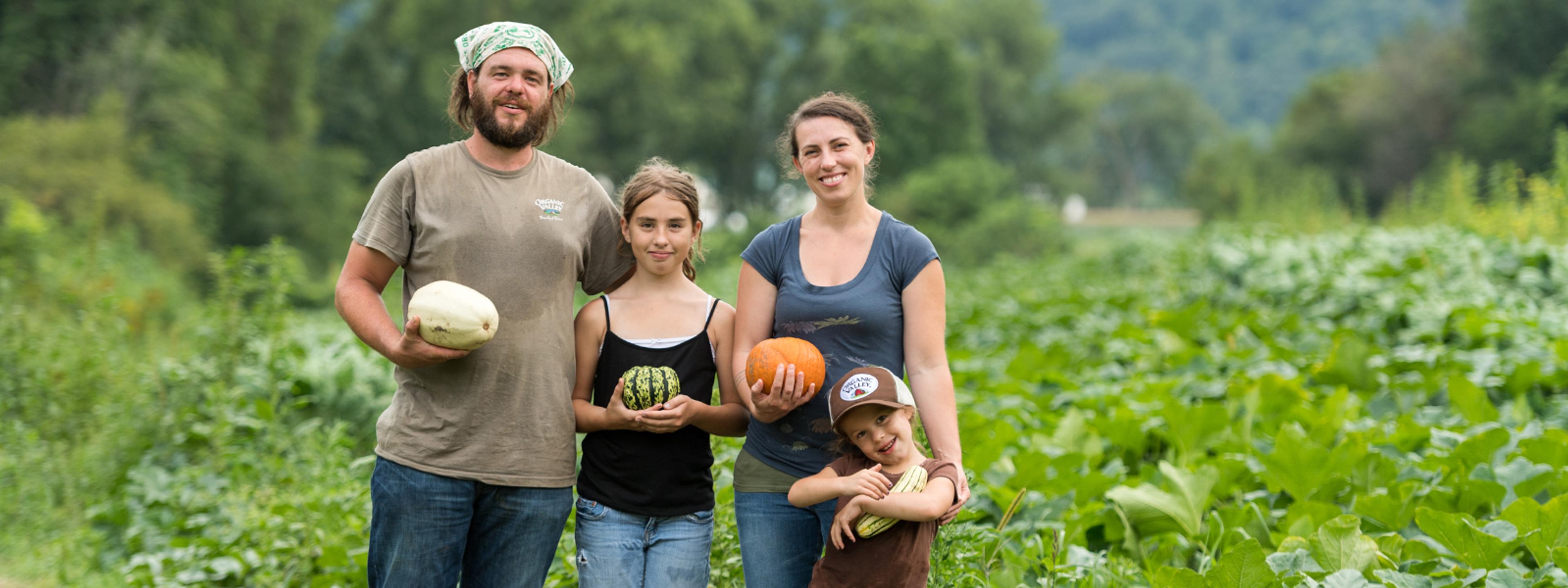 The Trussoni family on their Organic Valley produce farm in Wisconsin