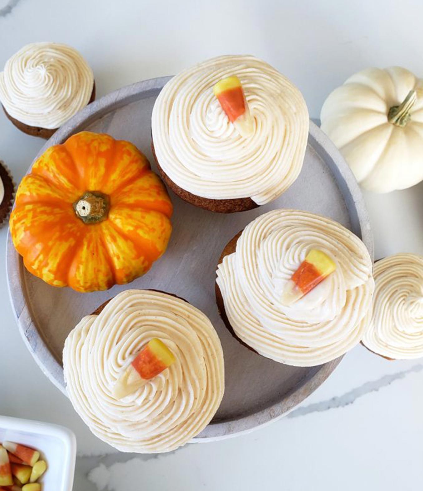 Pumpkin Cupcakes with Spiced Cream Cheese Frosting with Organic Valley