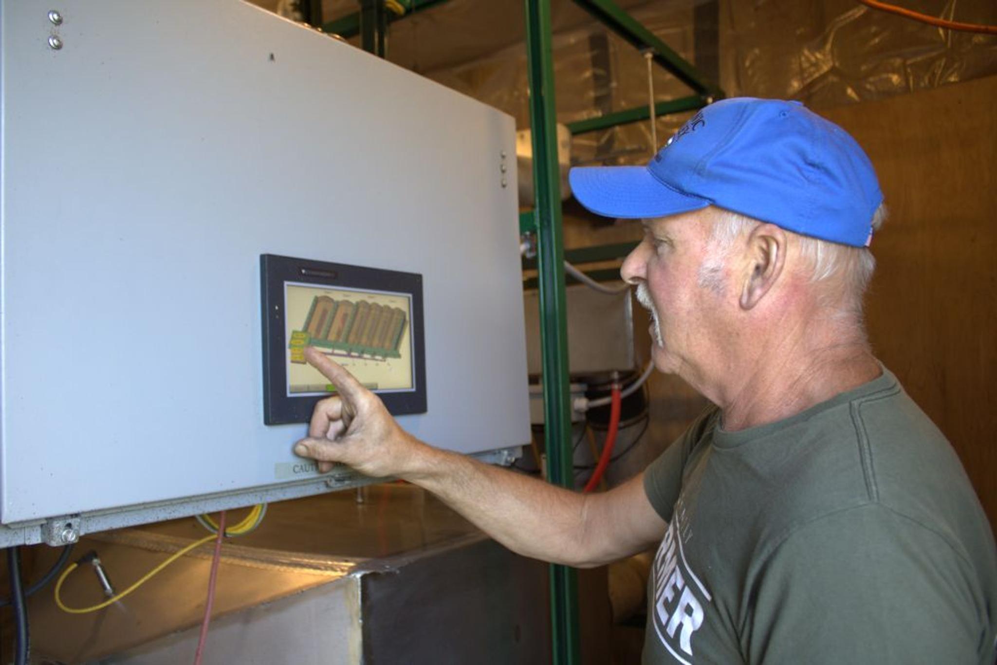 Eric monitors compost conditions with a digital dashboard that tracks temperature and other key data