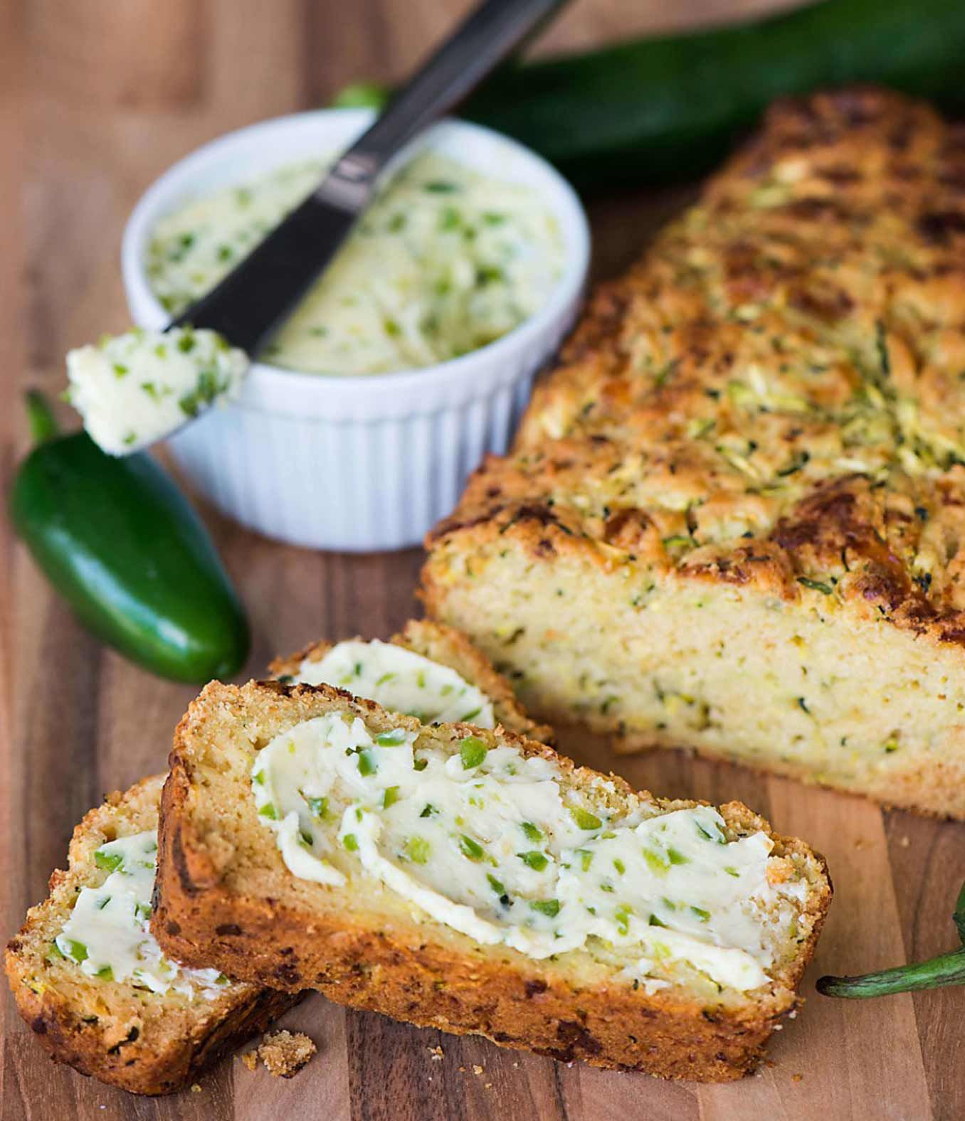 Cheddar Zucchini Bread with Jalapeño Honey Butter with Organic Valley