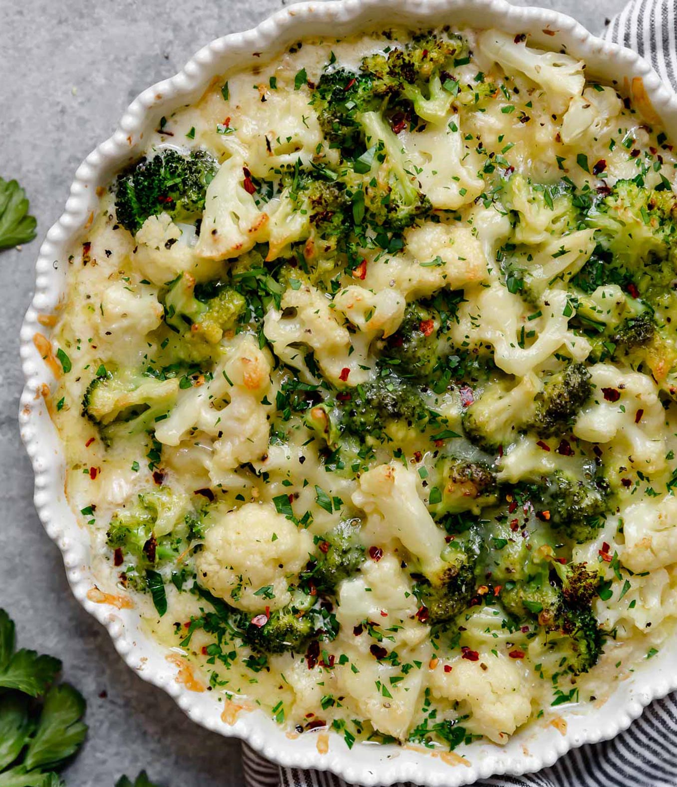 Broccoli Cauliflower Cheddar Chicken Casserole with Organic Valley