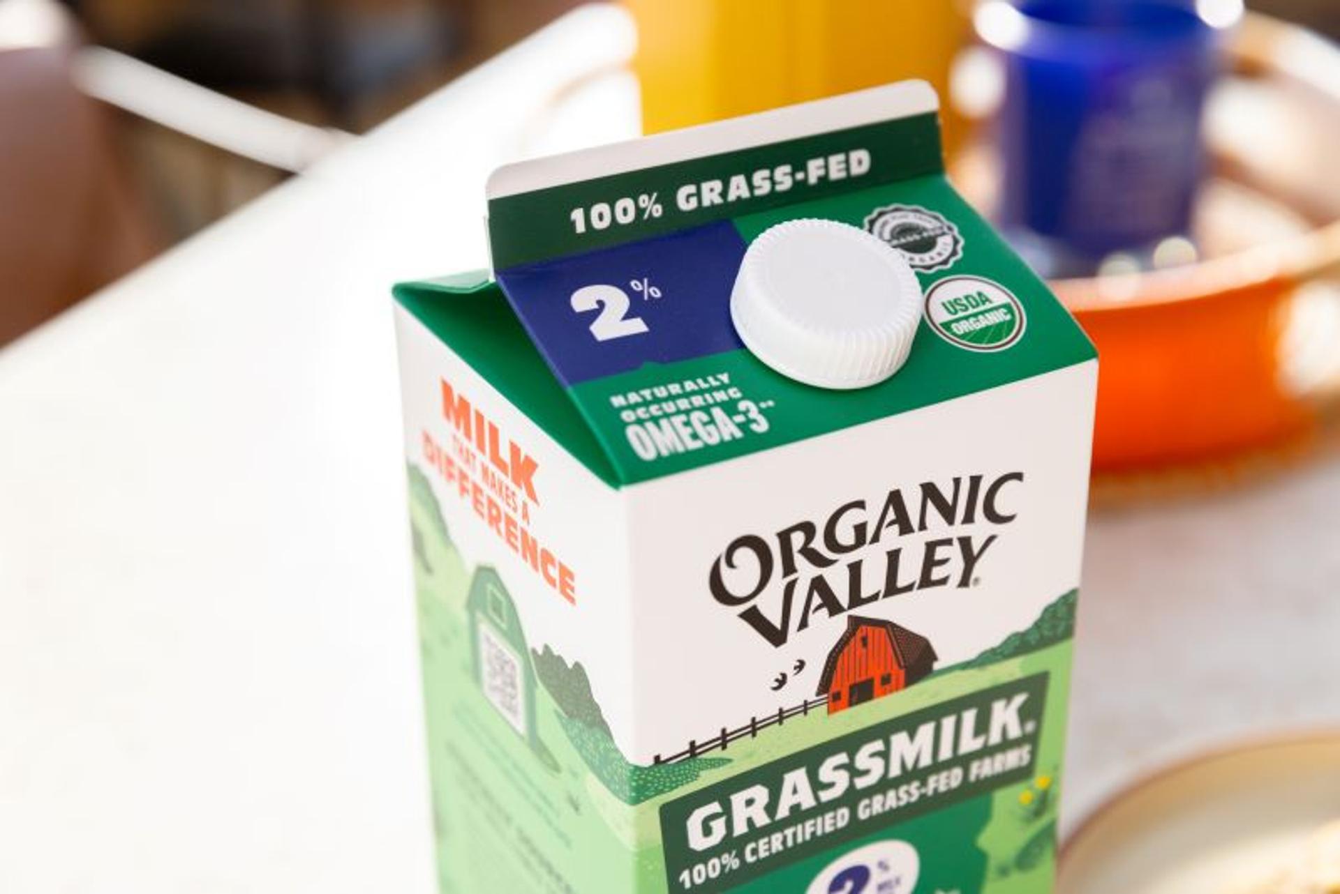 A carton of Grassmilk milk