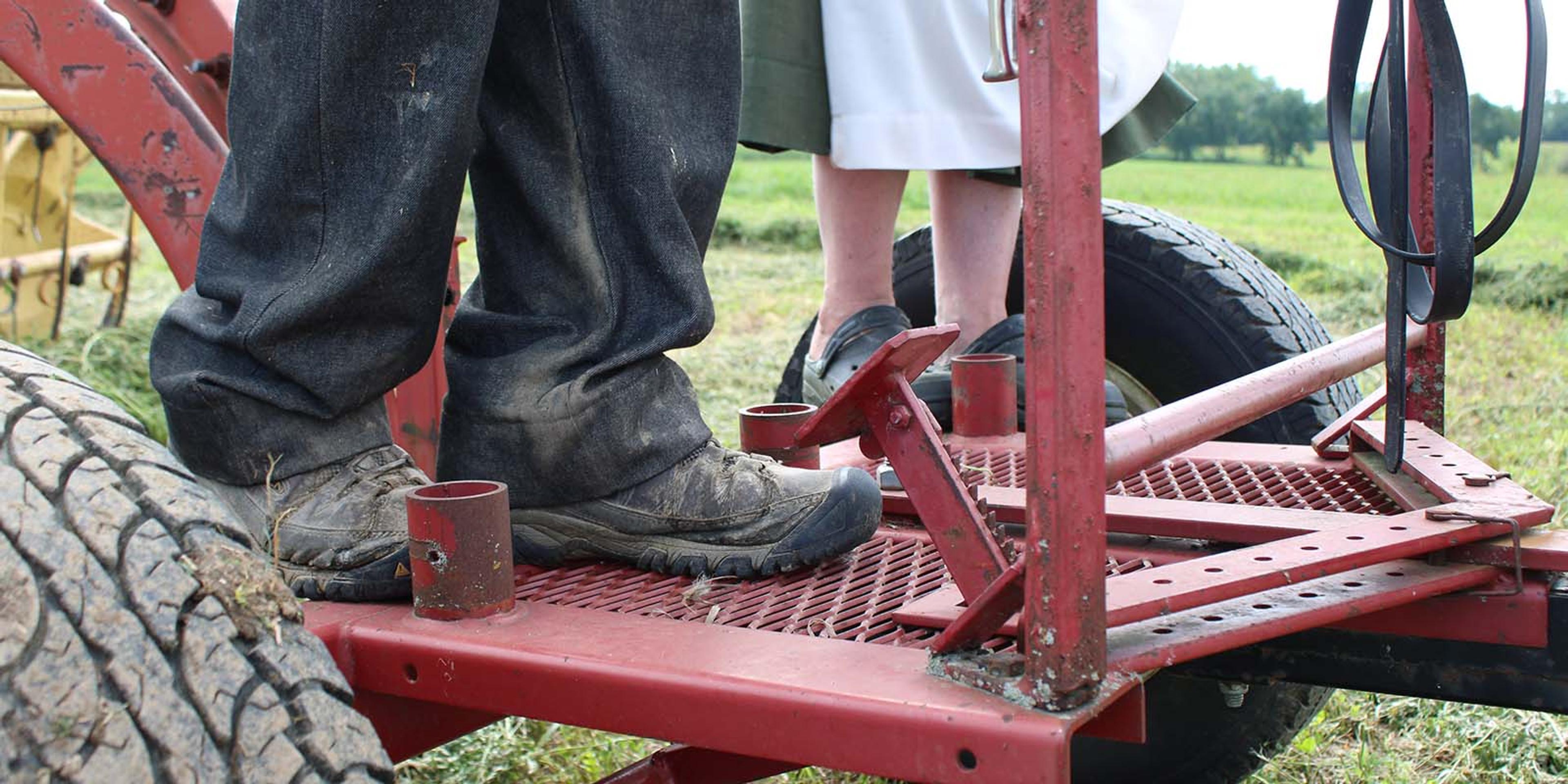 A brake on a forecart.