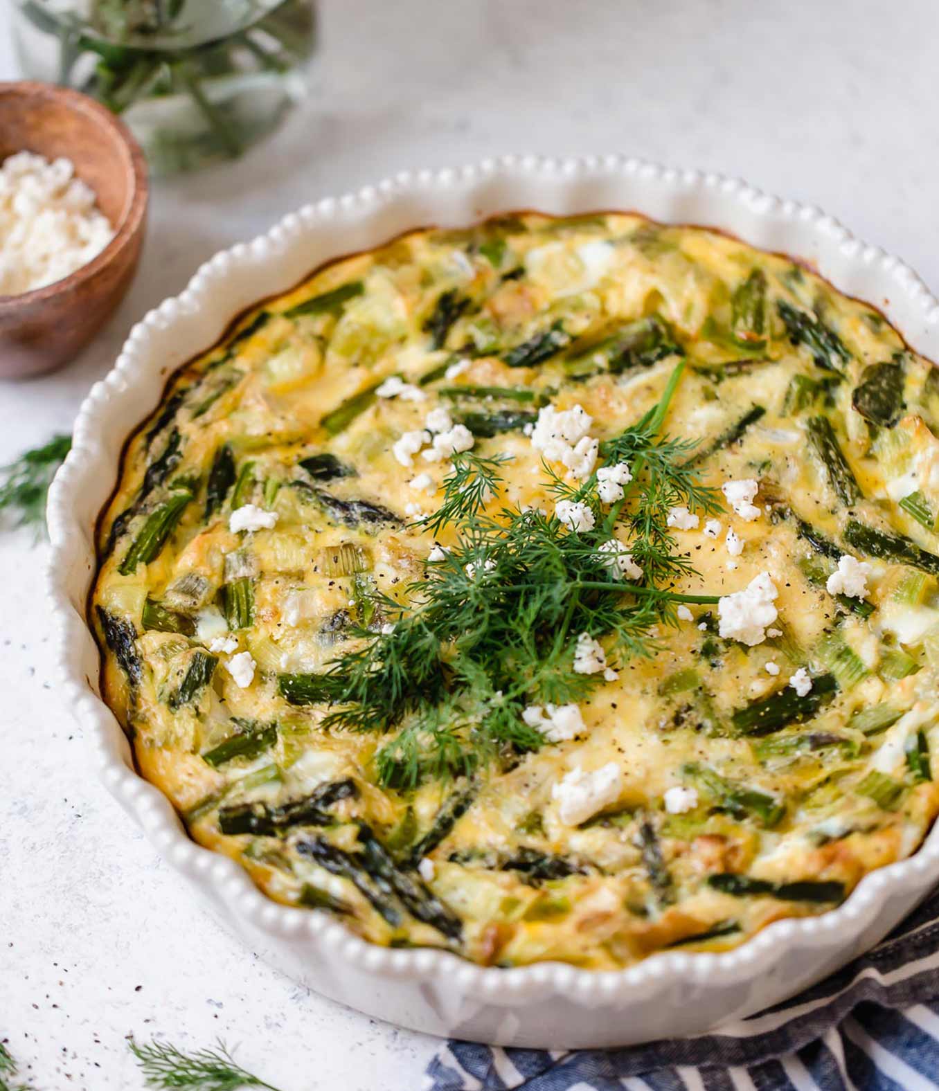 Crustless Asparagus, Leek & Feta Quiche with Organic Valley