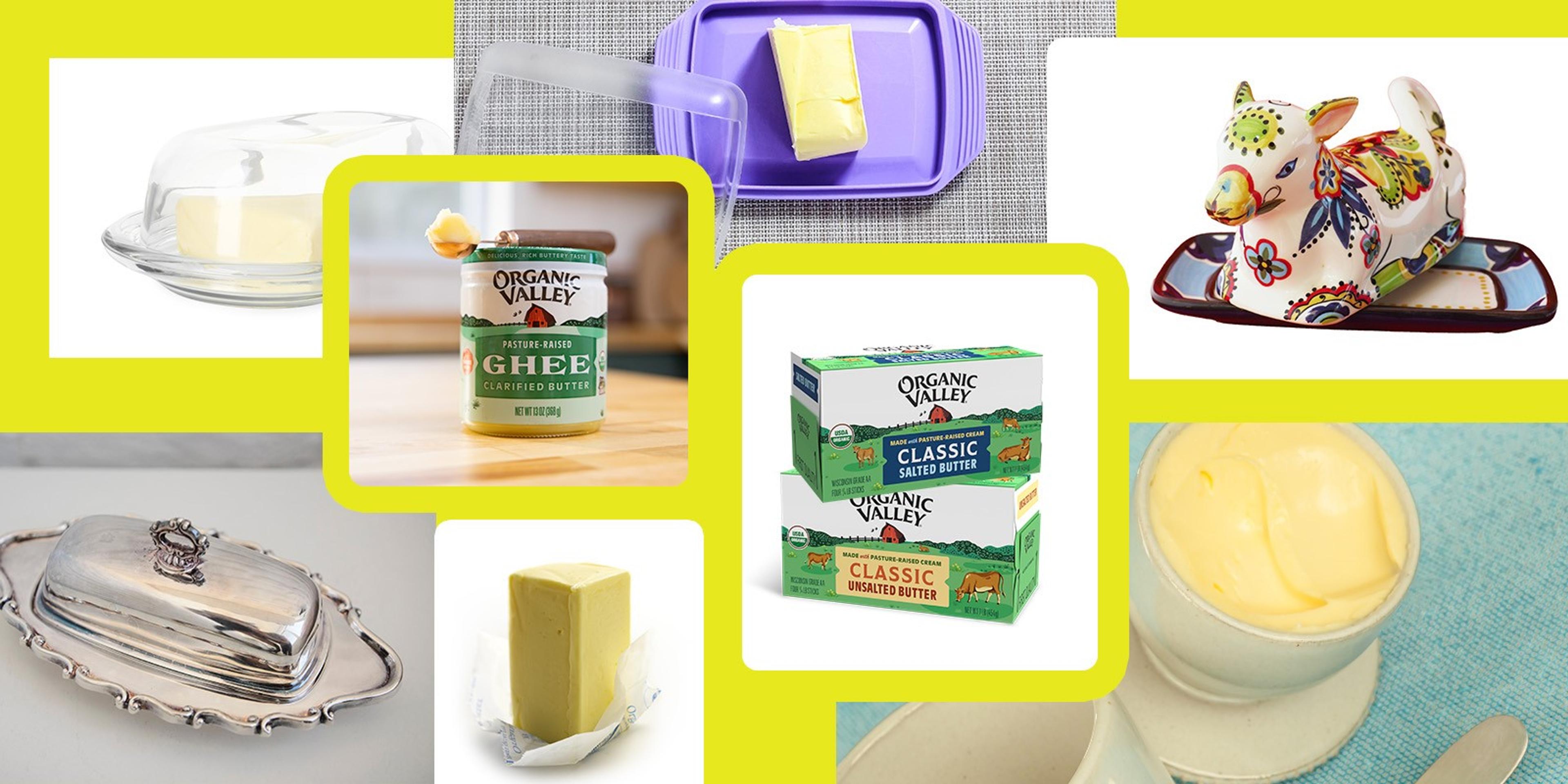 Butter dishes of all shapes and sizes.