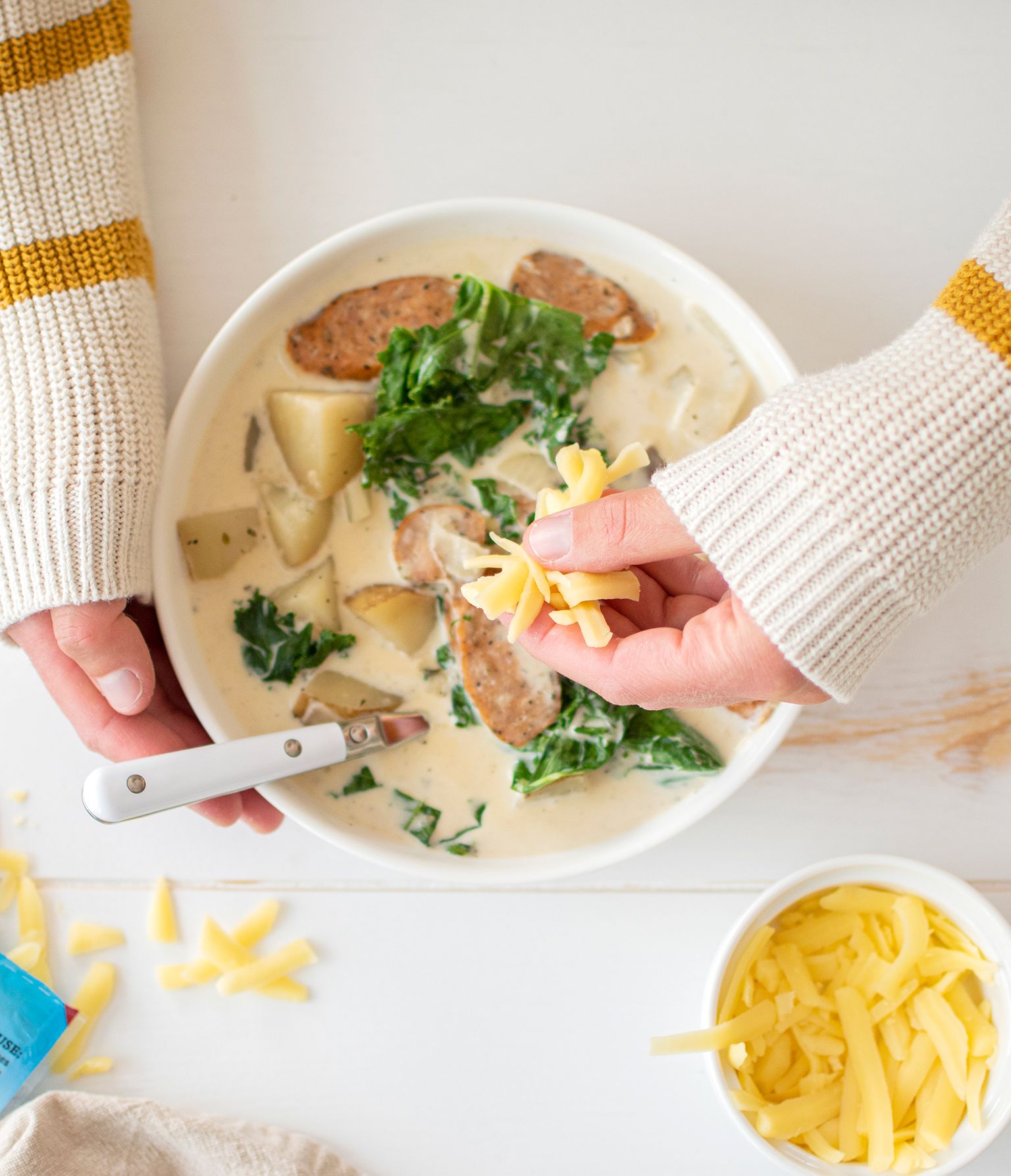 Creamy Sausage, Potato and Kale Soup with Organic Valley