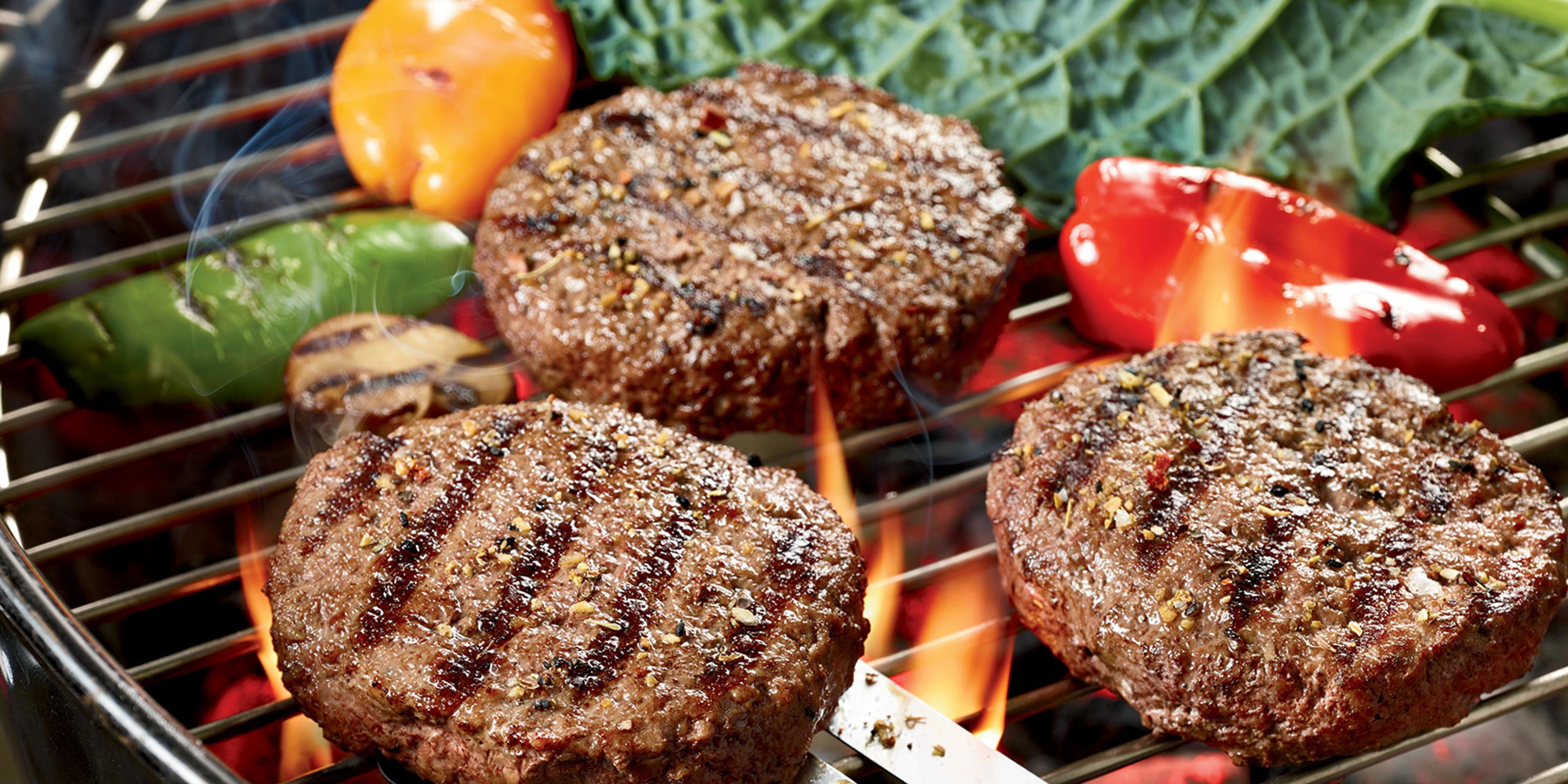 Grass-fed steak burgers from Organic Prairie.