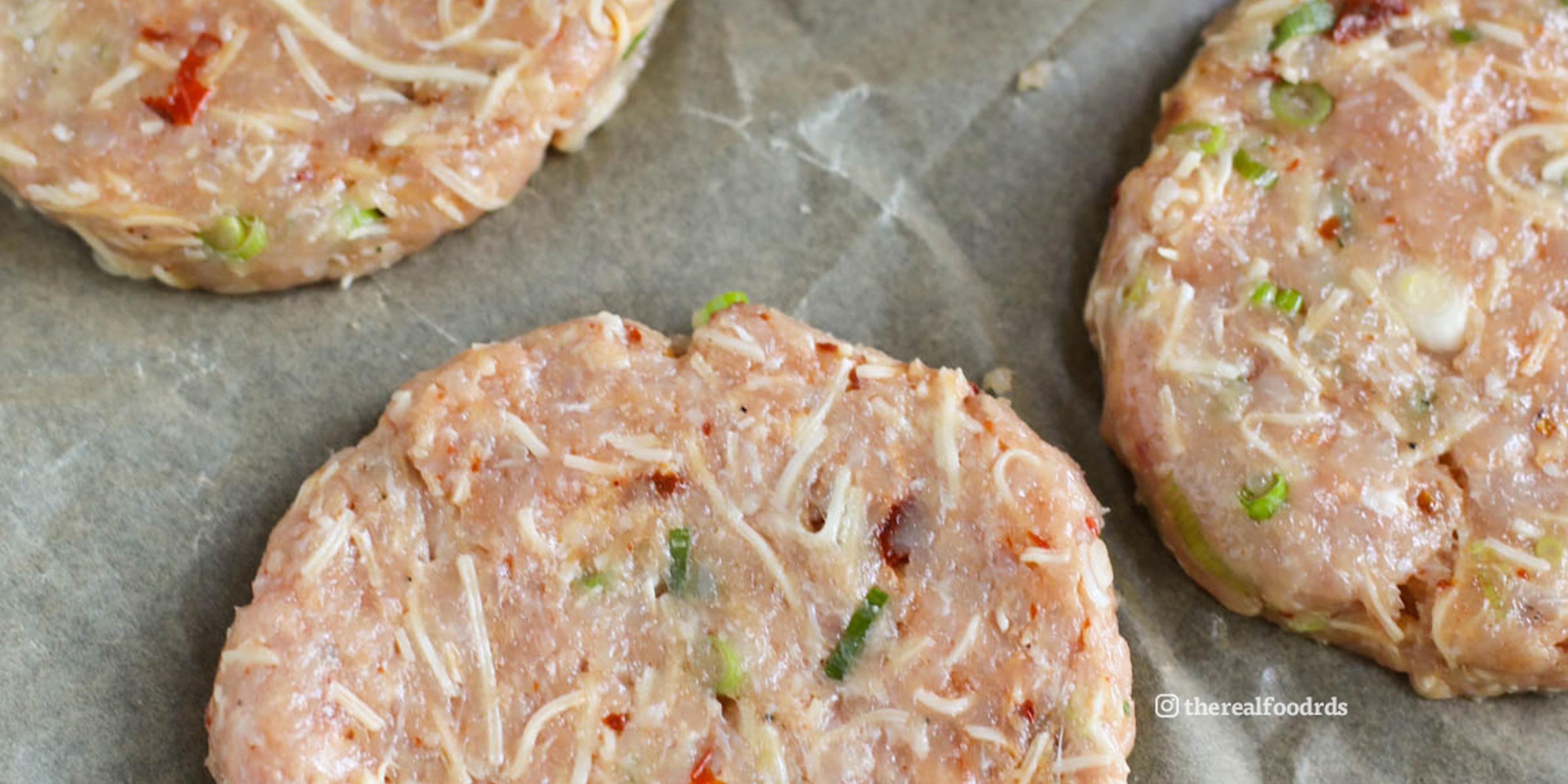 Raw hamburgers ready for the grill. Photo contributed by Real Food Dietitians. 