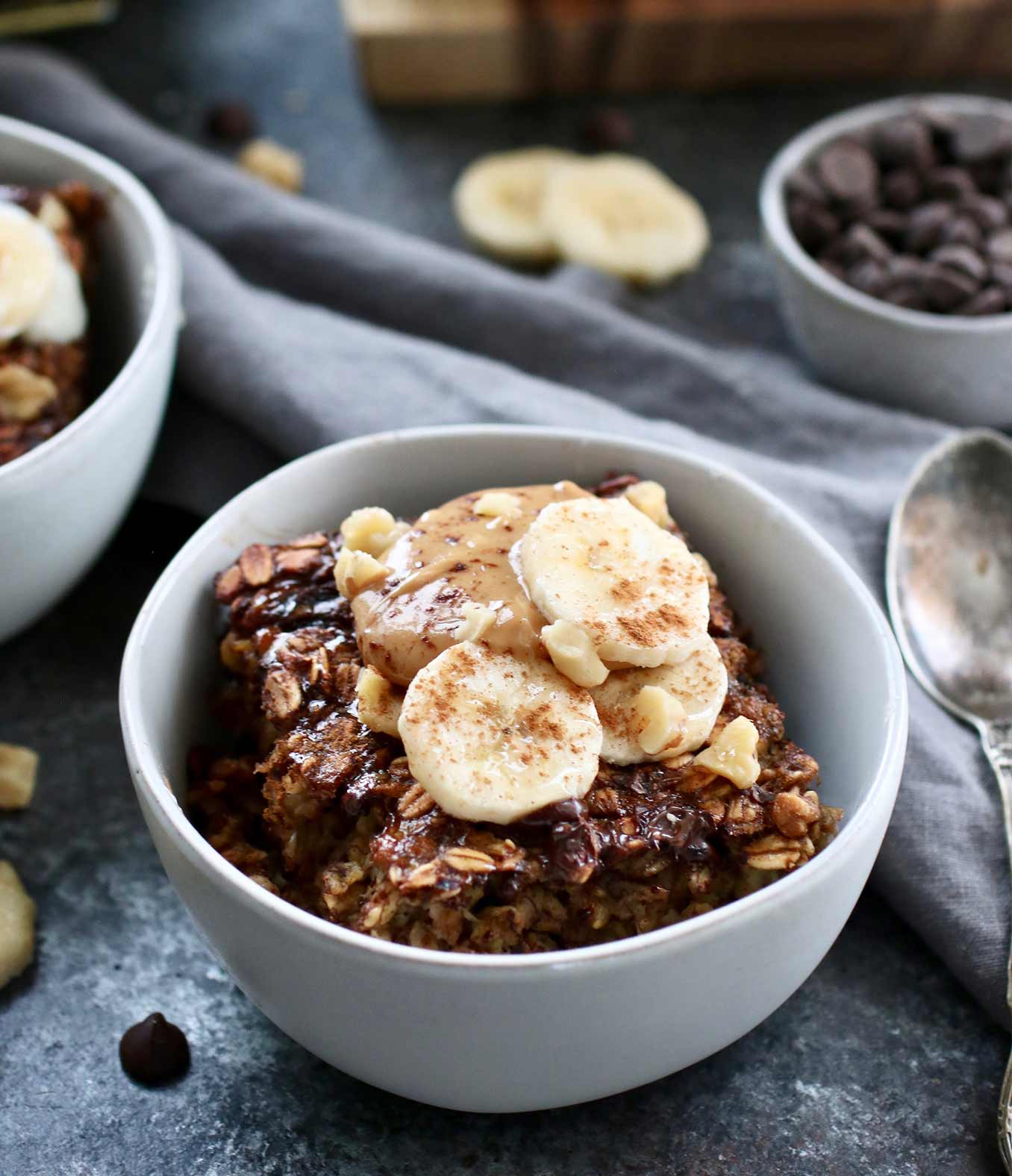 Banana Chocolate Chip Baked Oatmeal with Organic Valley