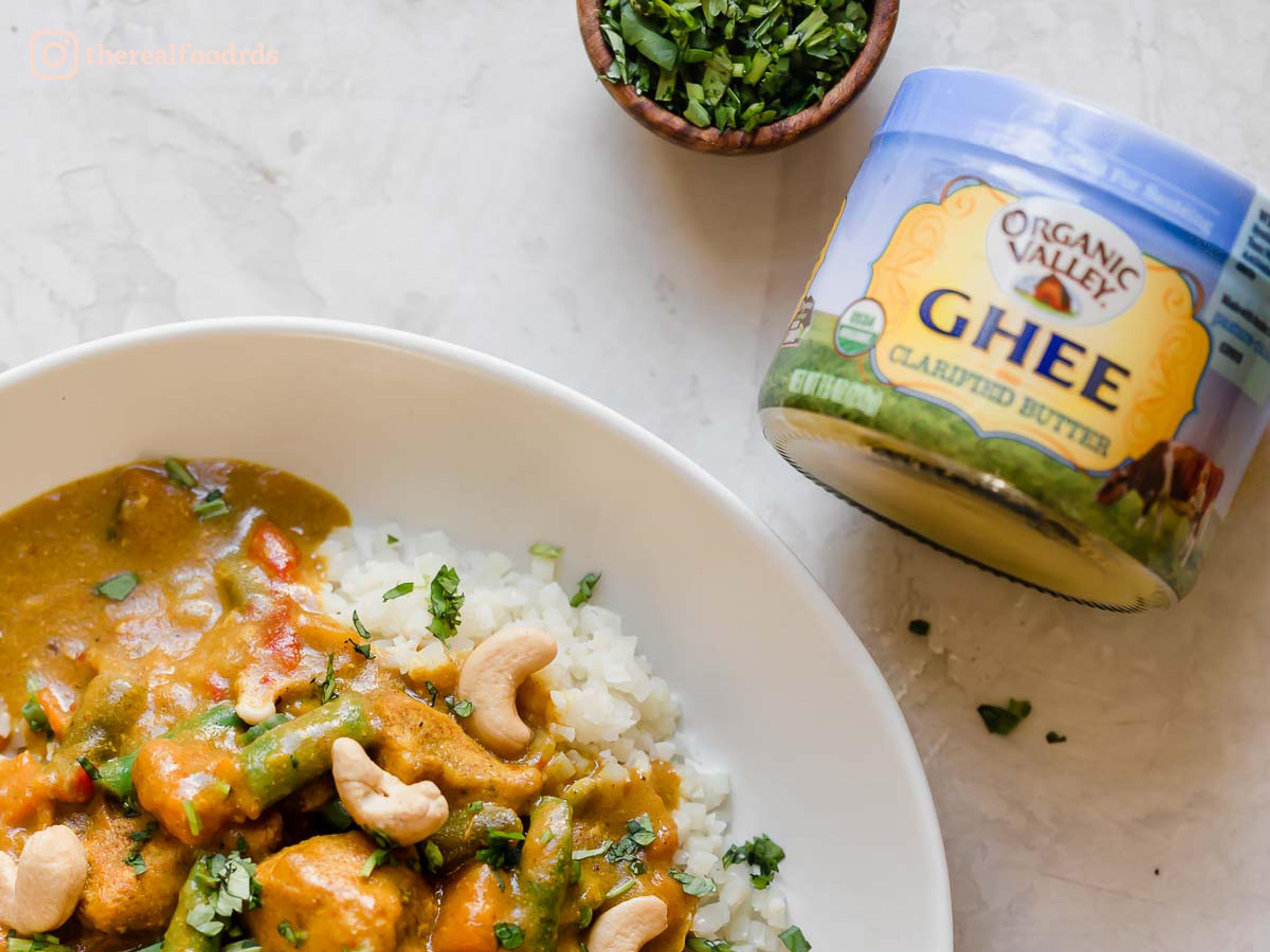 Chicken Curry recipe using Organic Valley ghee. Photo by The Real Food Dietitians.