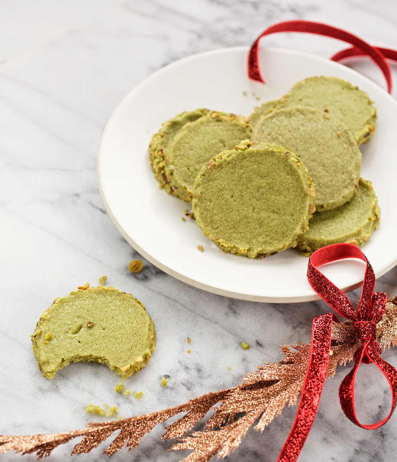 Matcha Shortbread Cookies with Organic Valley