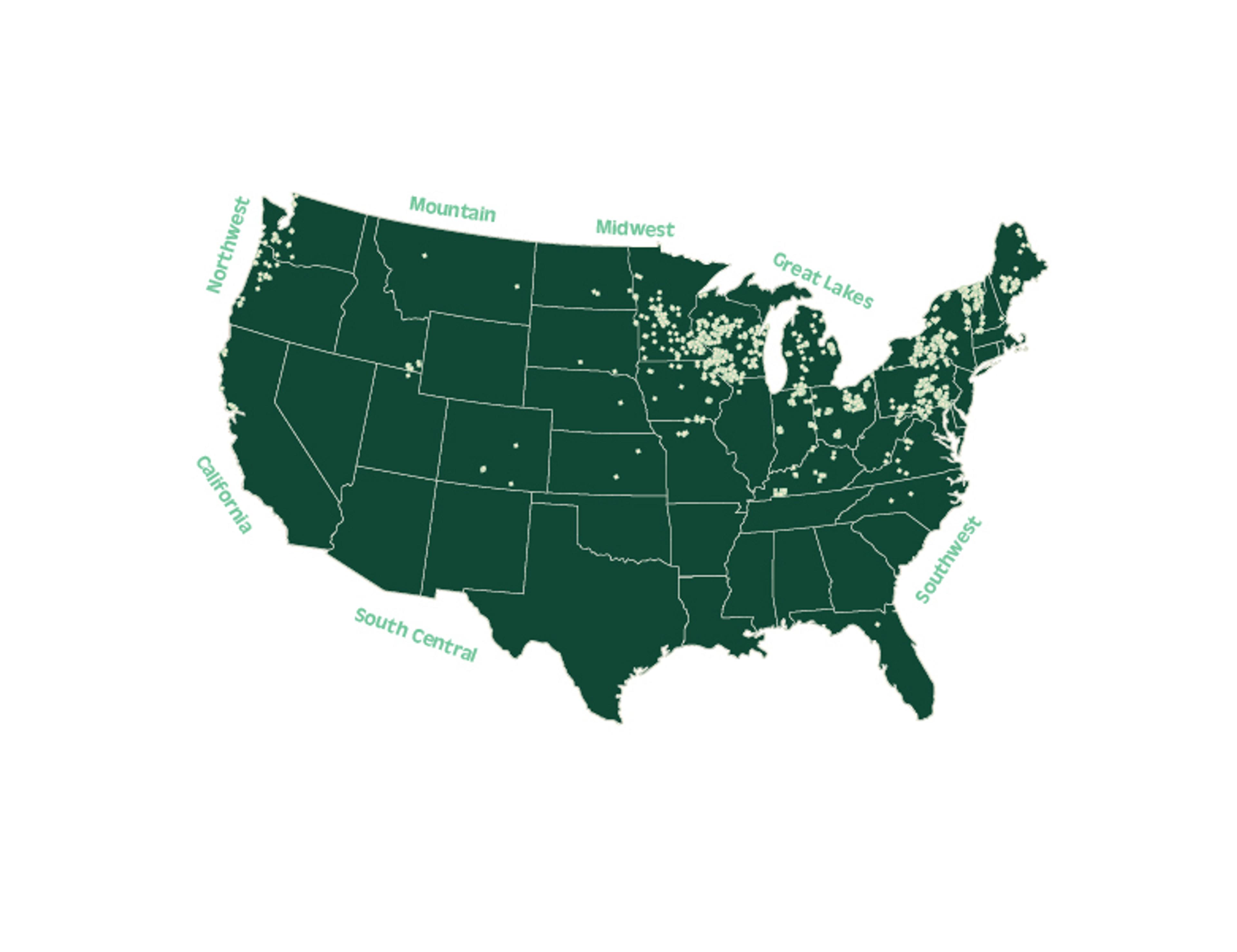 Organic Valley farms stretch from coast to coast