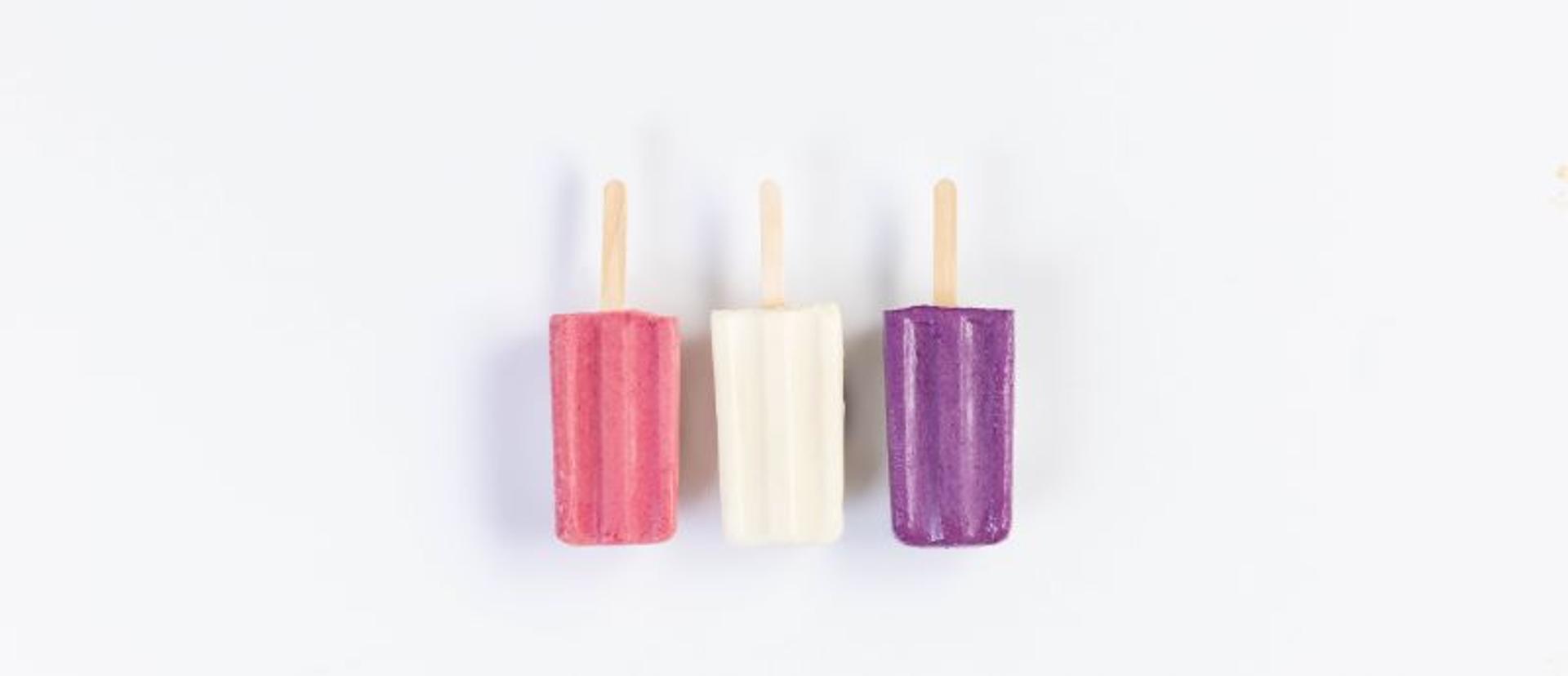 Red, white and blue homemade popsicles