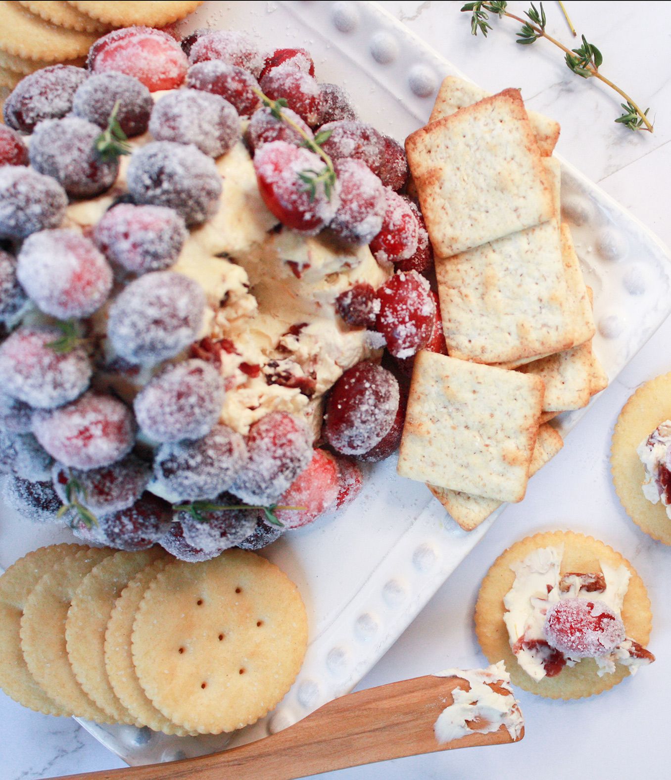 Cranberry-Orange Cheese Ball with Candied Pecans and Sugared Cranberries with Organic Valley