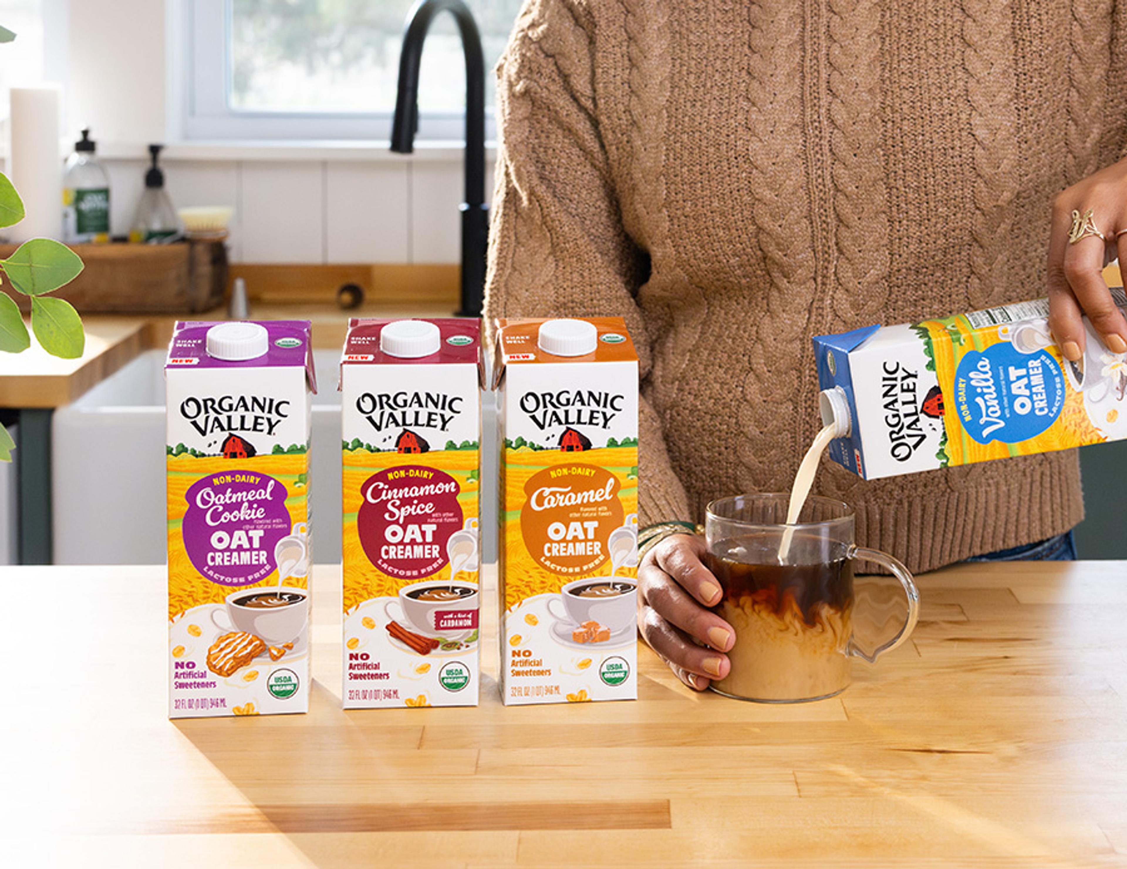 Organic Valley Oat Creamers in four flavors.