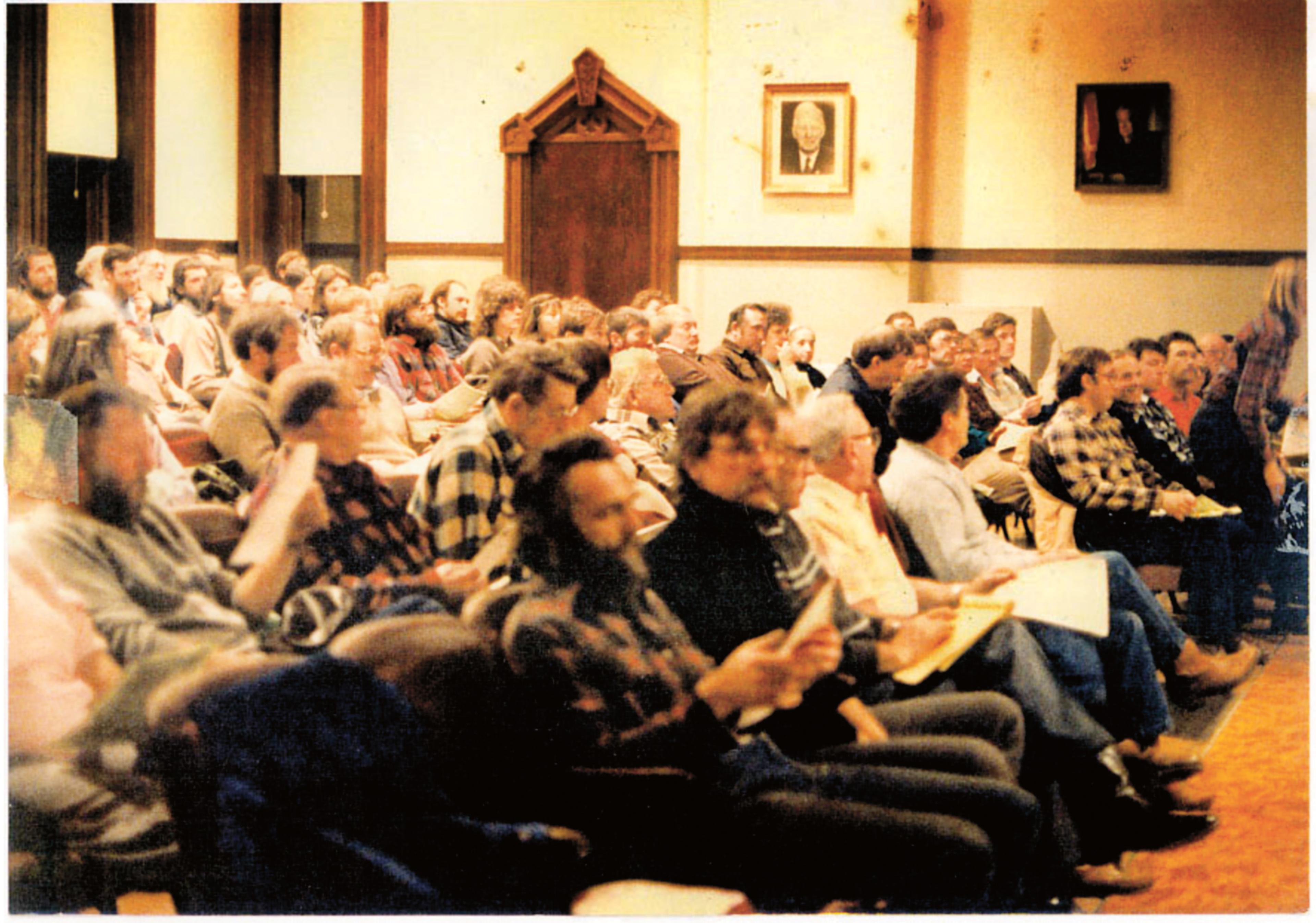 The very first meeting of farmers discussing the formation of the Organic Valley cooperative in 1988.